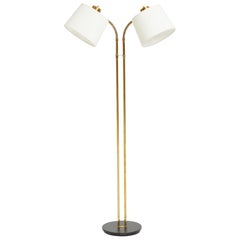 Mid-Century Brass Two-Arm Floor Lamp
