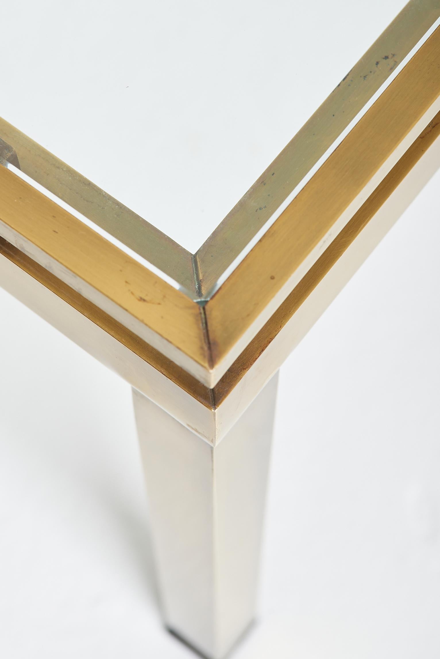 Mid-Century Brass Two-Tiered Coffee Table 1
