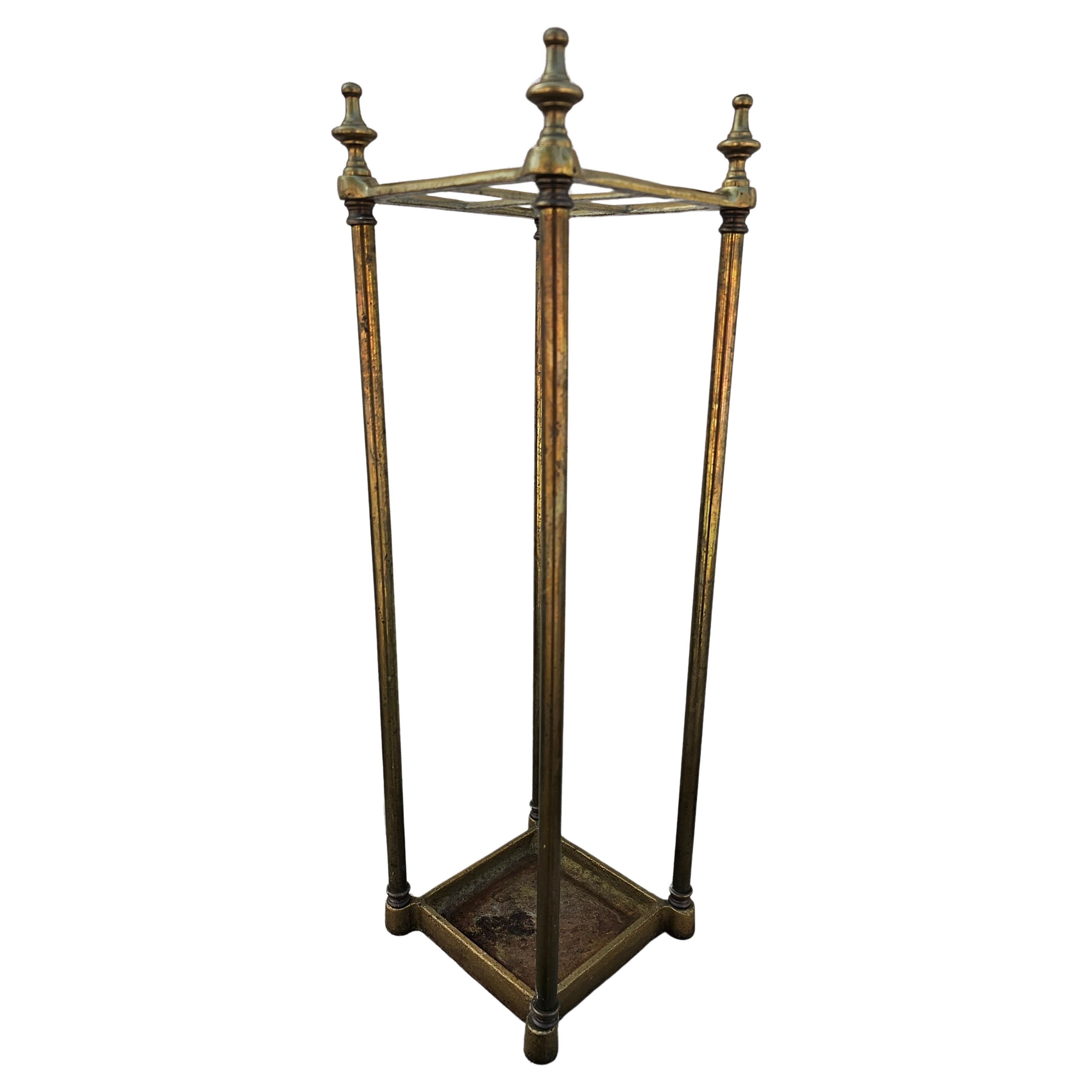 A mid Century sol8d brass Federal Style umbrella Stand. Measures 8