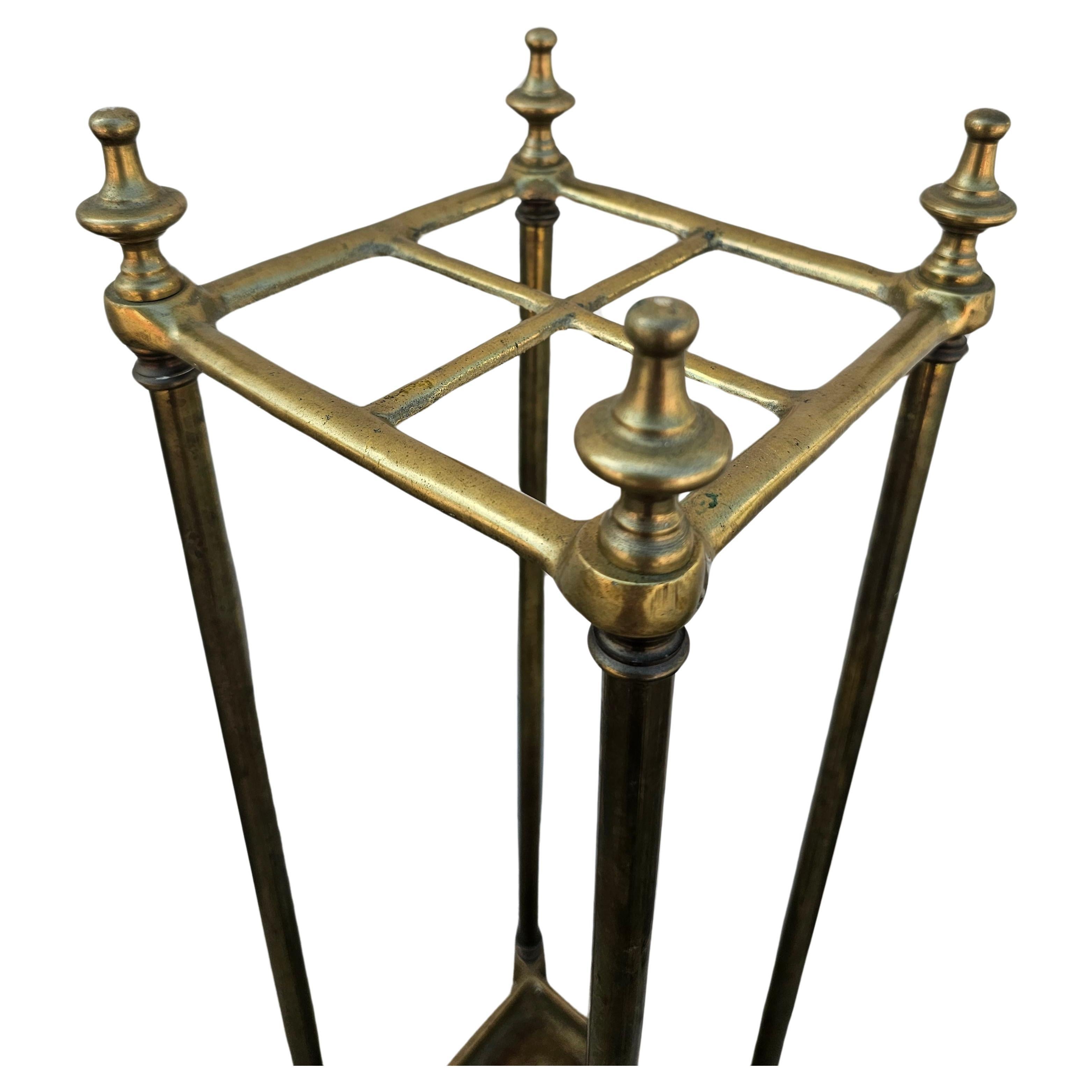 American Mid Century Brass Umbrella Stand Cane Stand For Sale