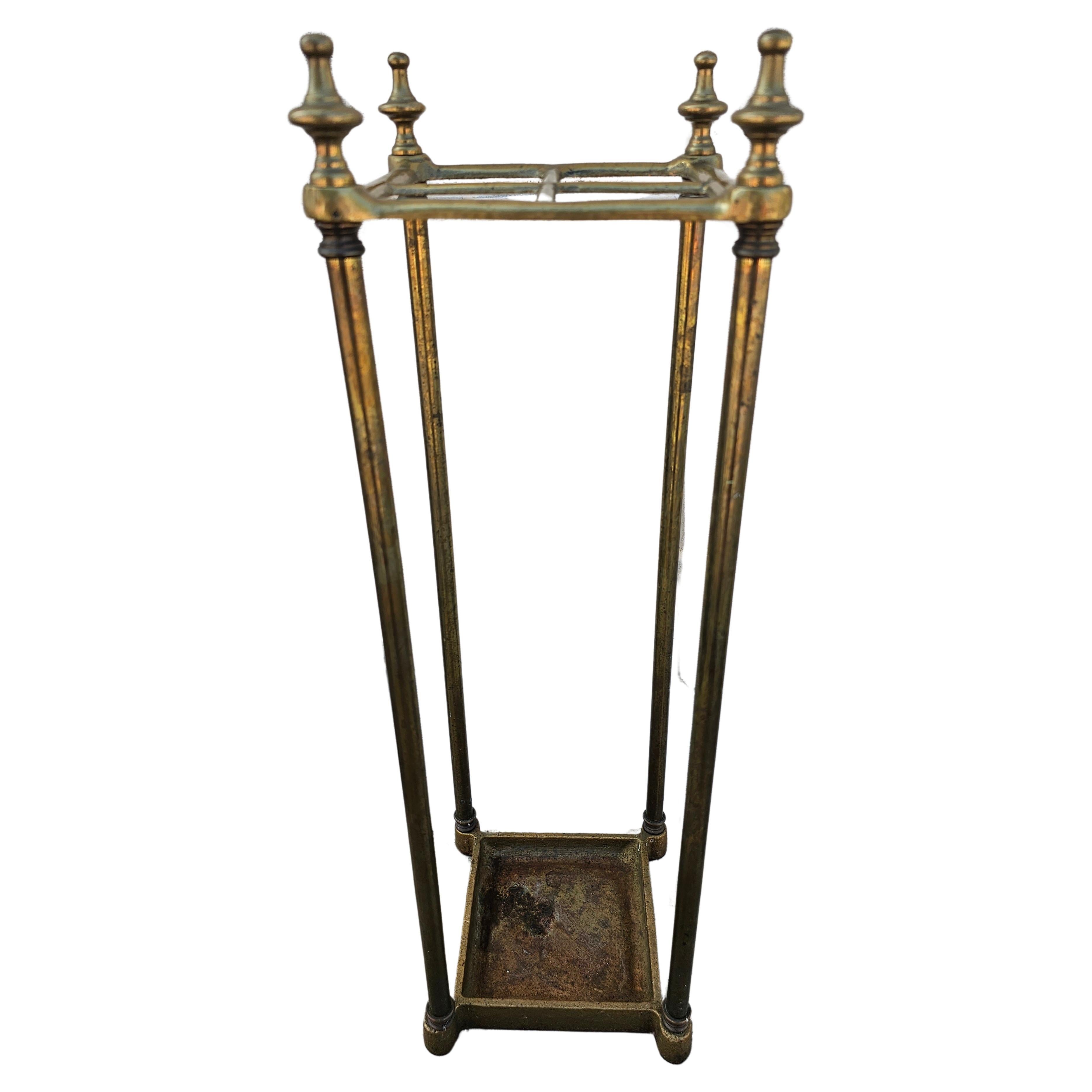 Mid Century Brass Umbrella Stand Cane Stand For Sale