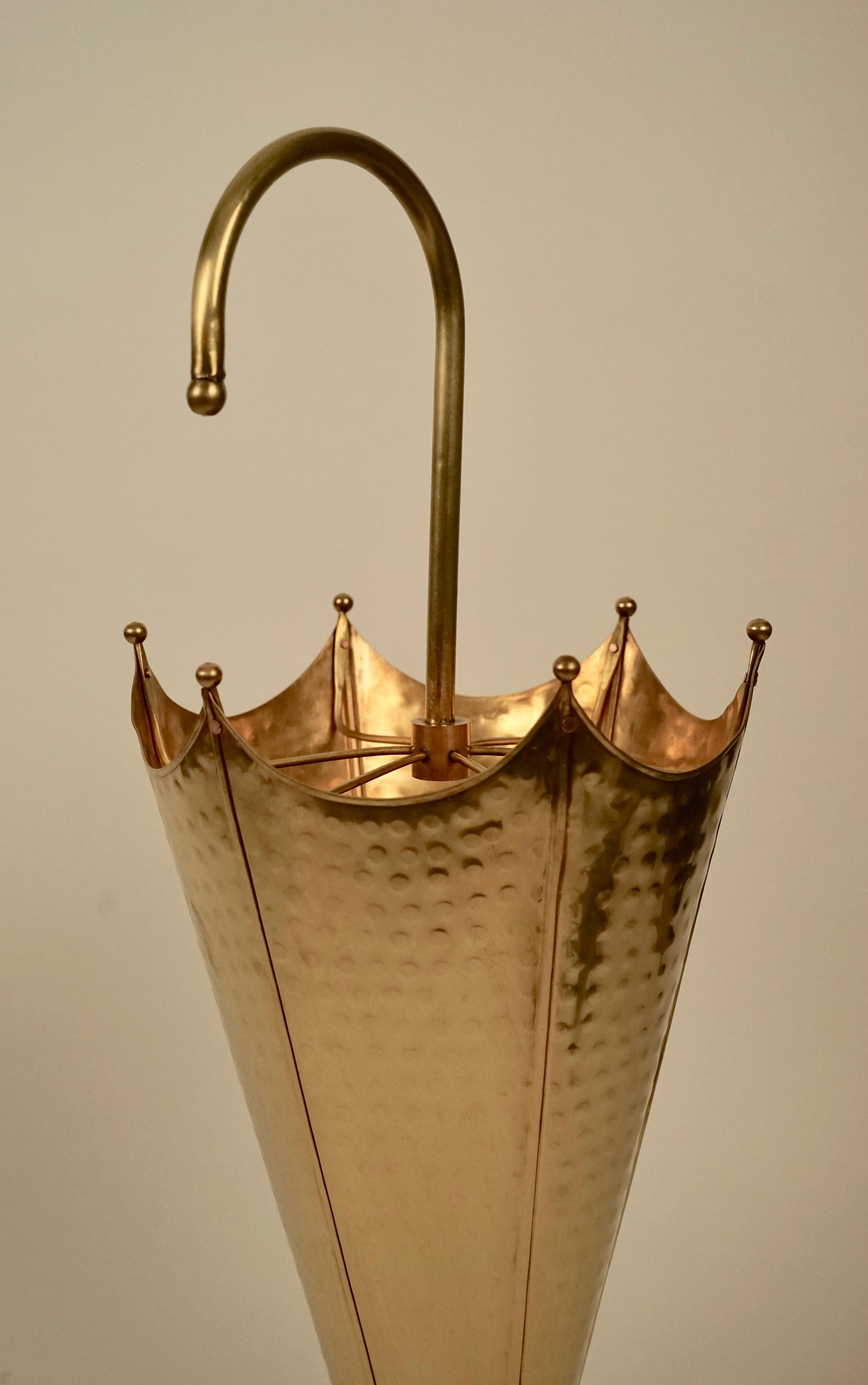 20th Century Mid-Century Brass Umbrella Stand Made in Austria For Sale