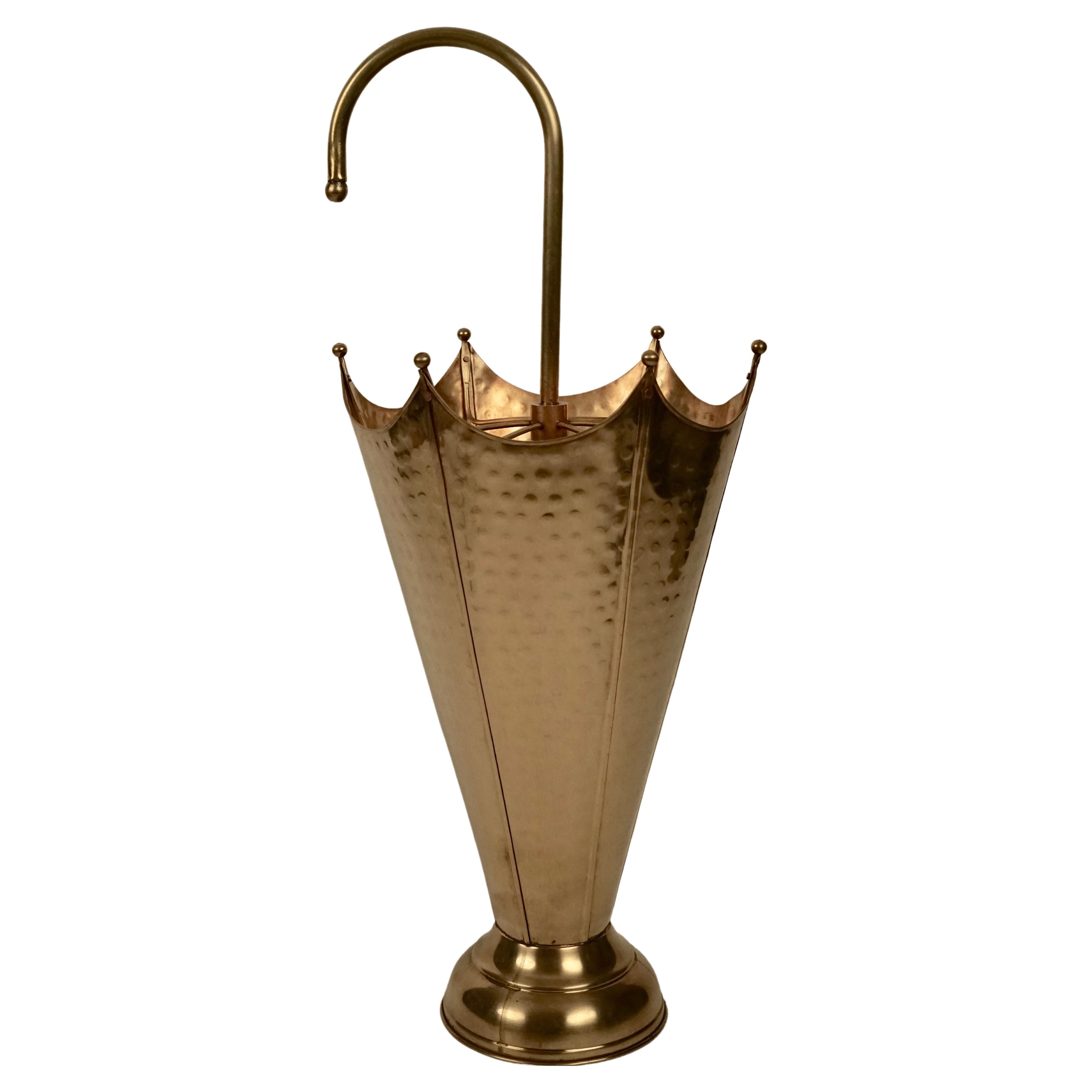 Mid-Century Brass Umbrella Stand Made in Austria