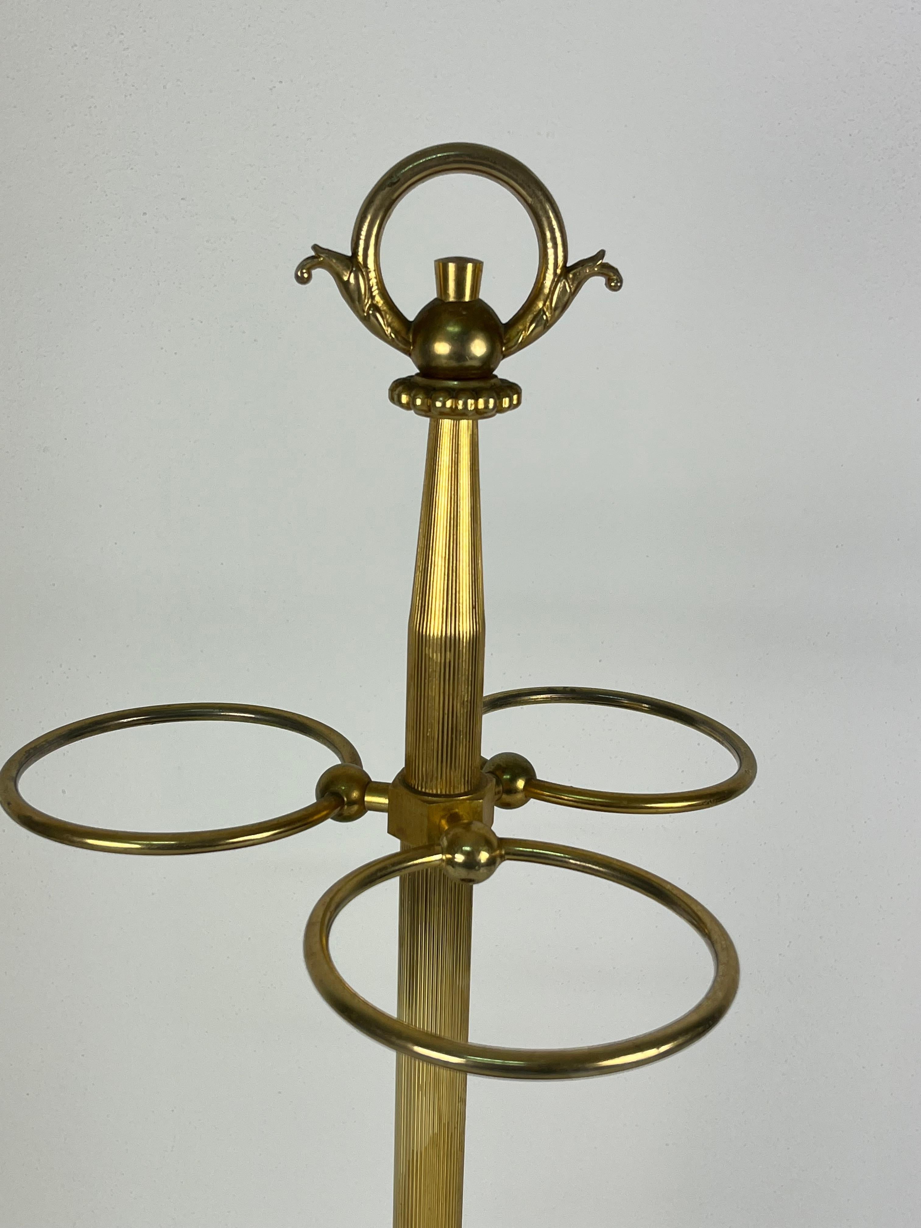 Mid-20th Century Mid-Century Brass Umbrella Stand, Made in Italy 1950s For Sale