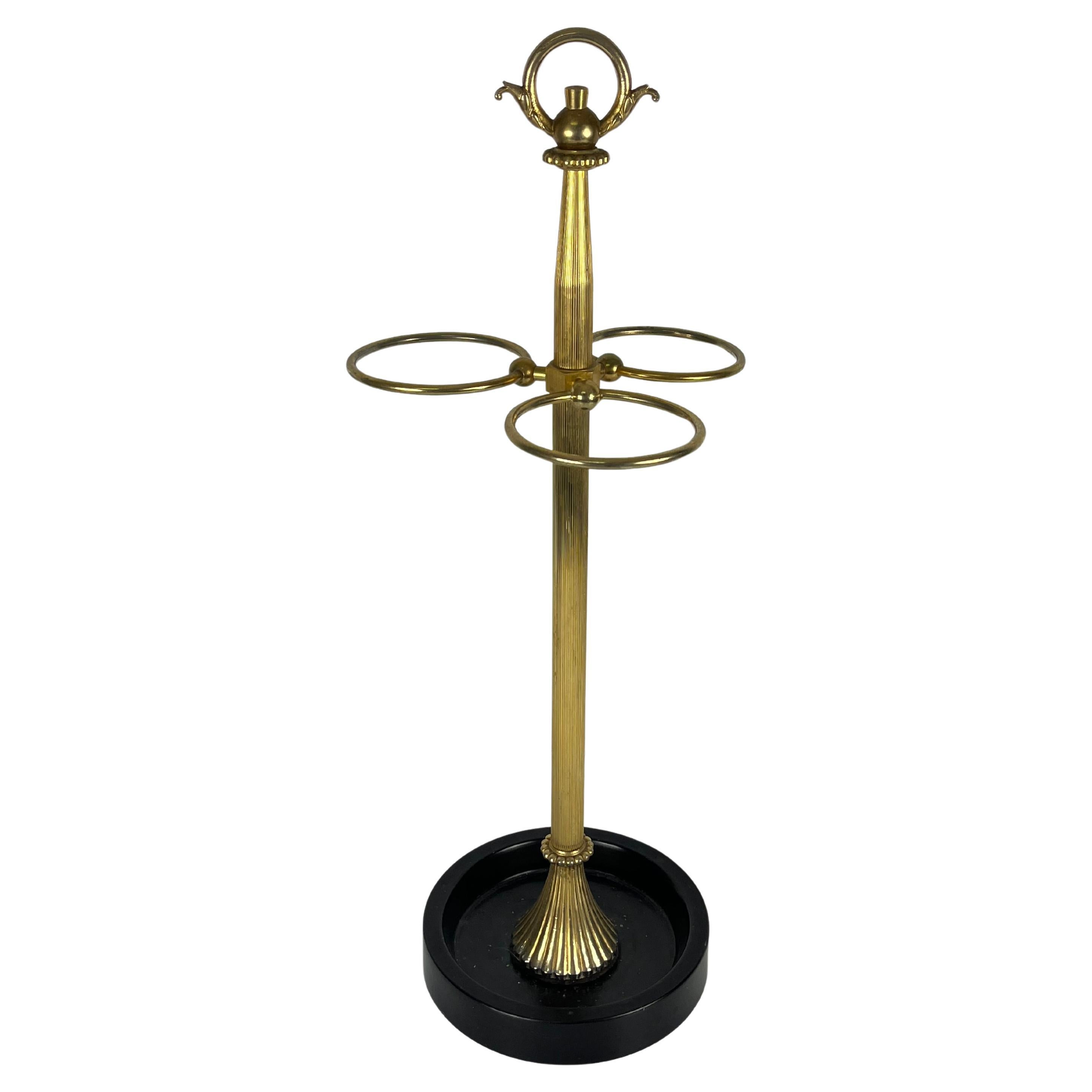 Mid-Century Brass Umbrella Stand, Made in Italy 1950s