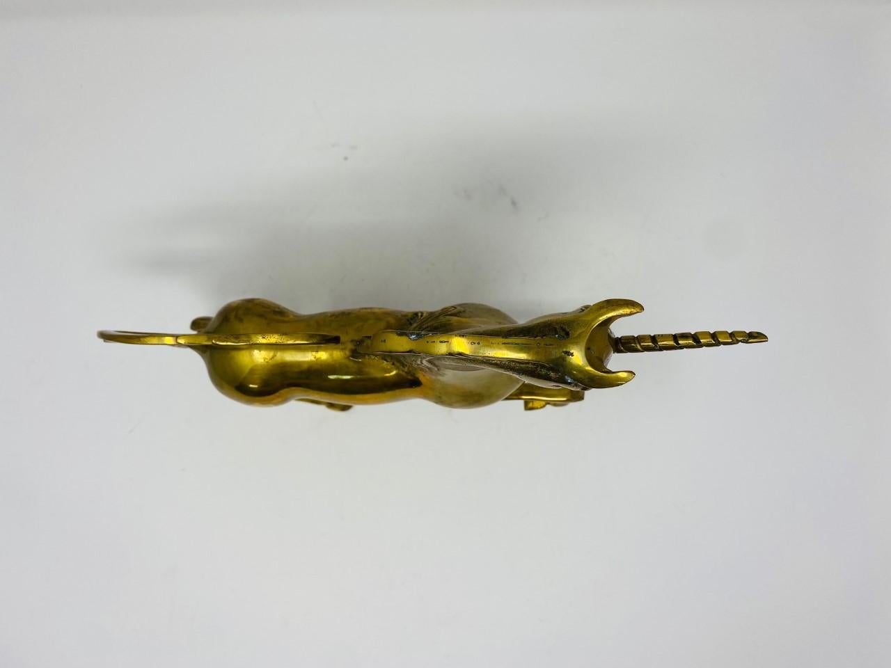 Mid-20th Century Mid-Century Brass Unicorn Sculpture