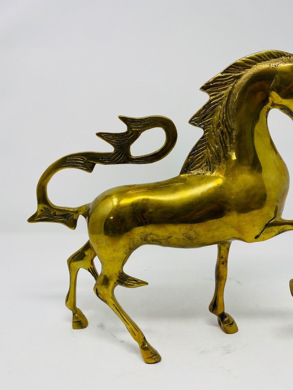 Cast Mid-Century Brass Unicorn Sculpture