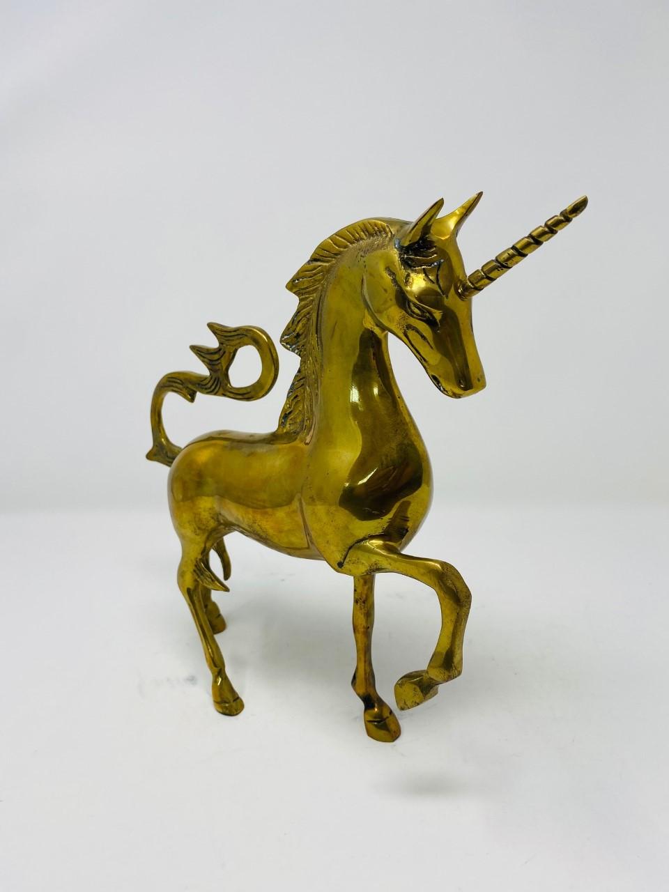 Mid-Century Brass Unicorn Sculpture In Good Condition In San Diego, CA