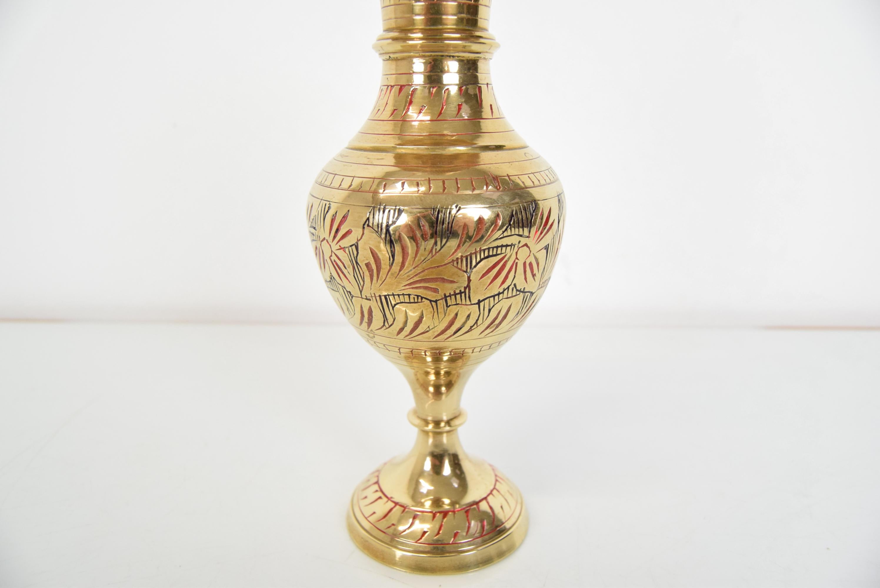 Indian Mid-century Brass Vase, 1960's For Sale