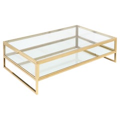 Mid-Century Brass Vintage Display Coffee Table
