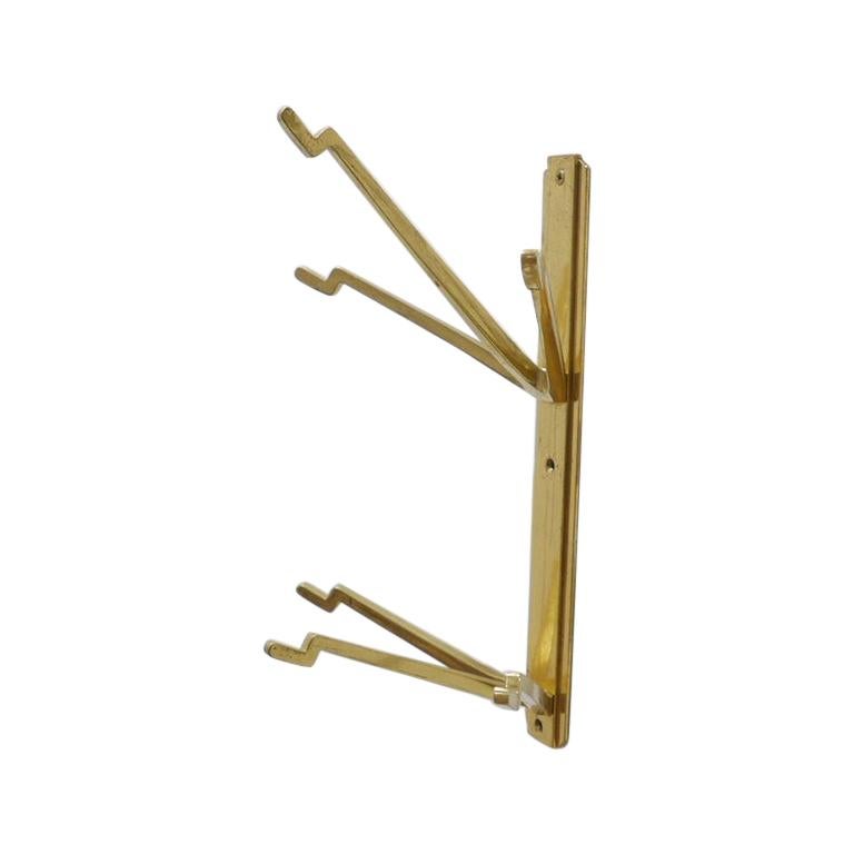 Midcentury Brass Wall Coat Hanger For Sale at 1stdibs