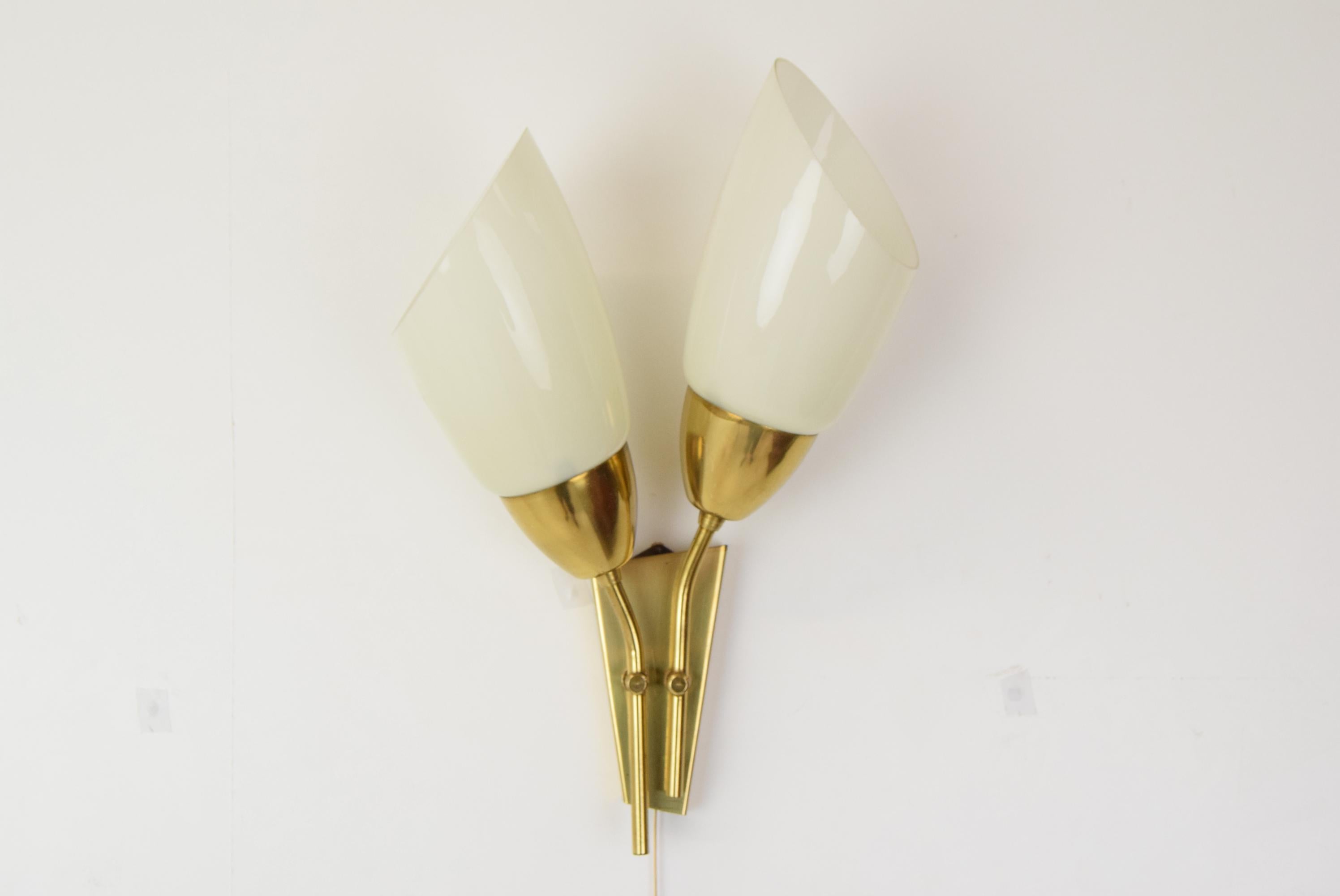 Mid-Century Modern Mid-Century Brass Wall Lamp/Kamenicky Senov, 1970's For Sale
