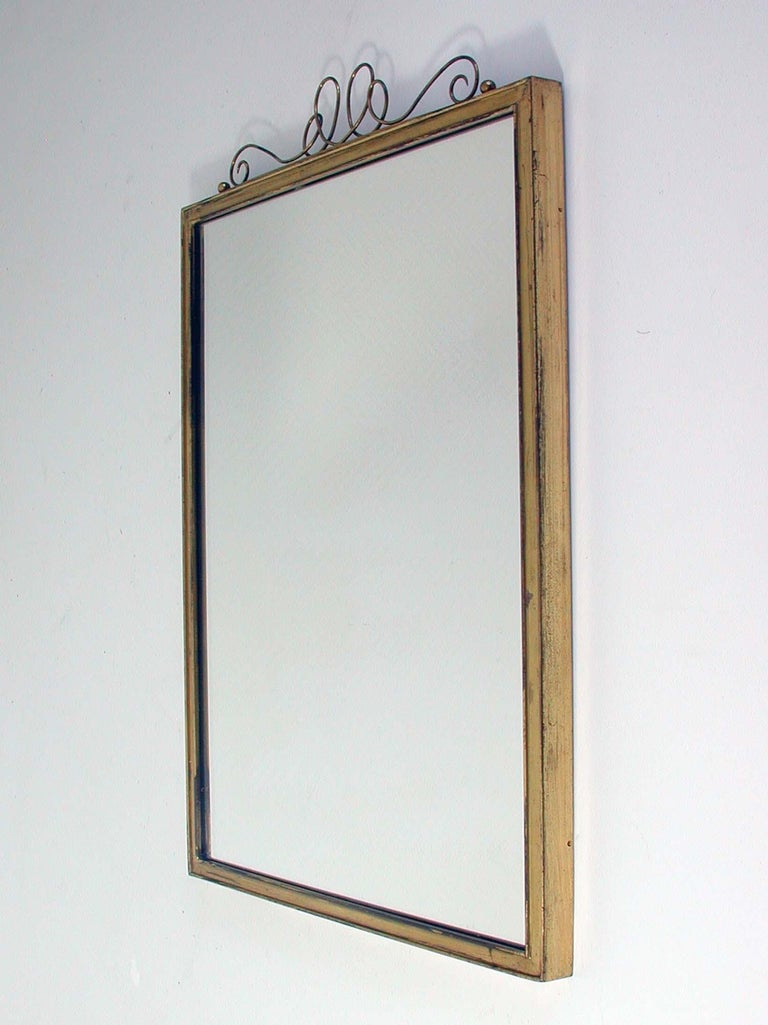 Midcentury Brass Wall Mirror, 1950s 7
