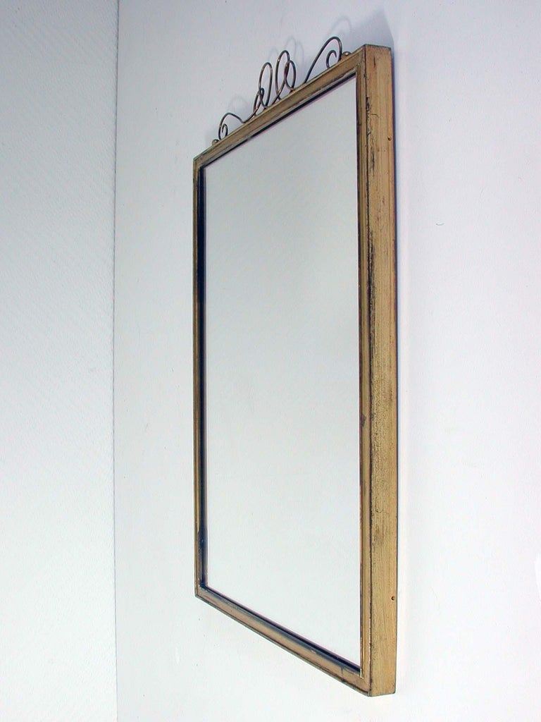 Mid-Century Modern Midcentury Brass Wall Mirror, 1950s