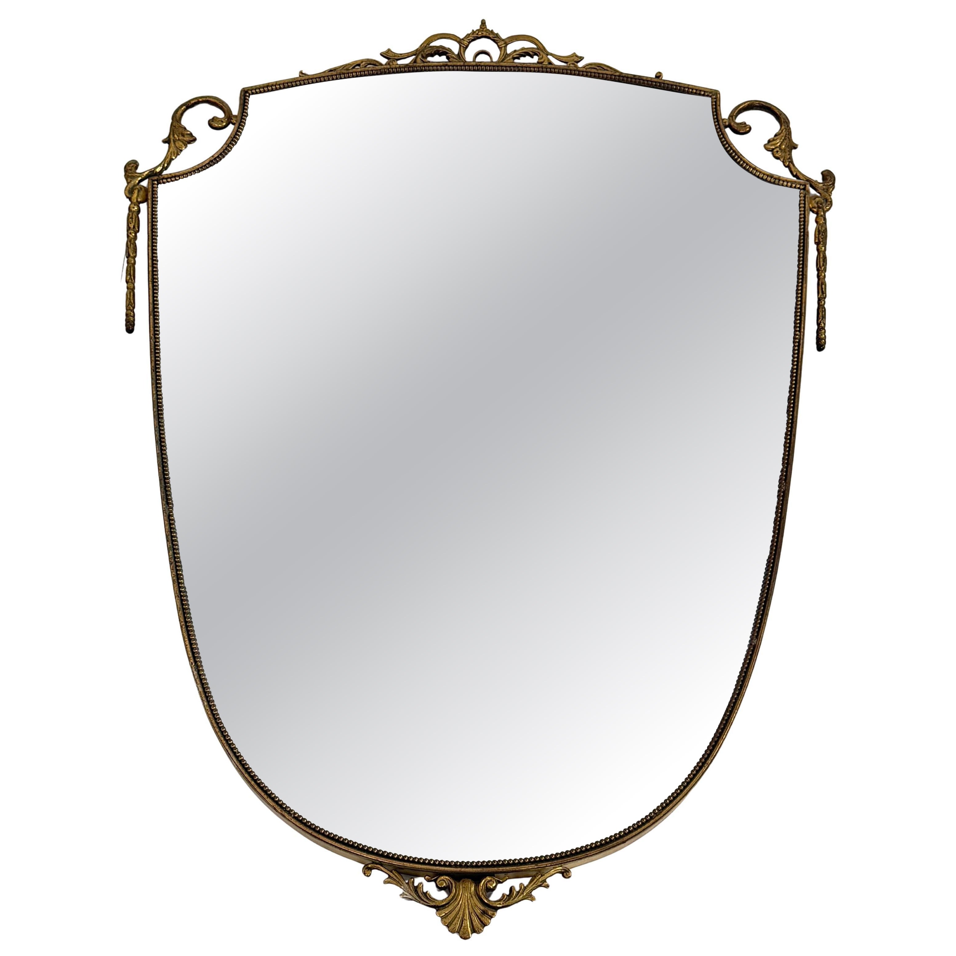 Mid-century Brass Wall Mirror, 1950s