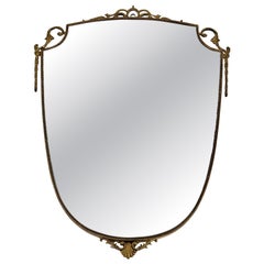 Mid-century Brass Wall Mirror, 1950s