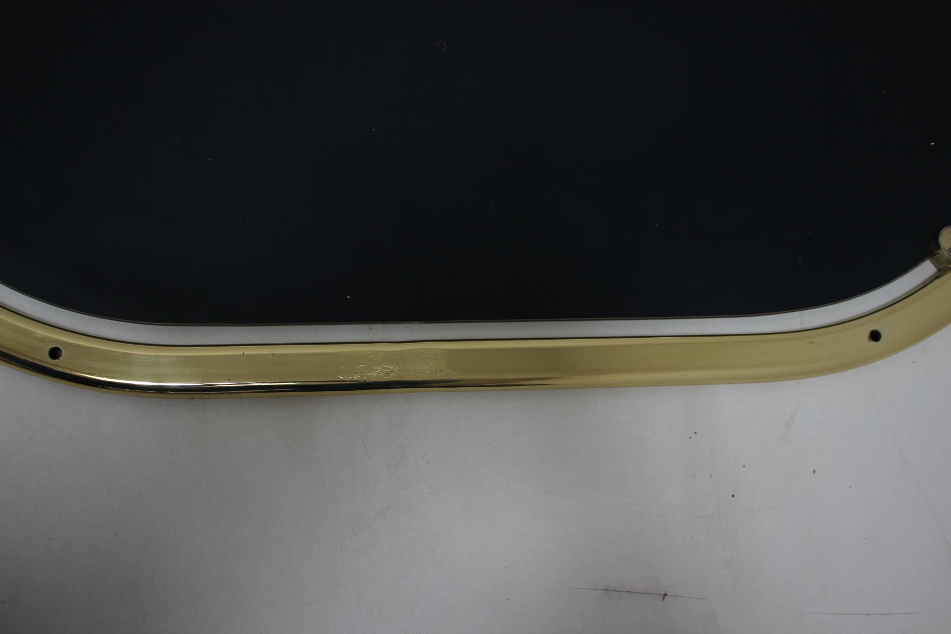 Mid-century Brass Wall Mirror, 1970's.  For Sale 2