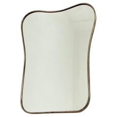 Mid-Century Brass Wall Mirror, Attributed to Gio Ponti, 1950s