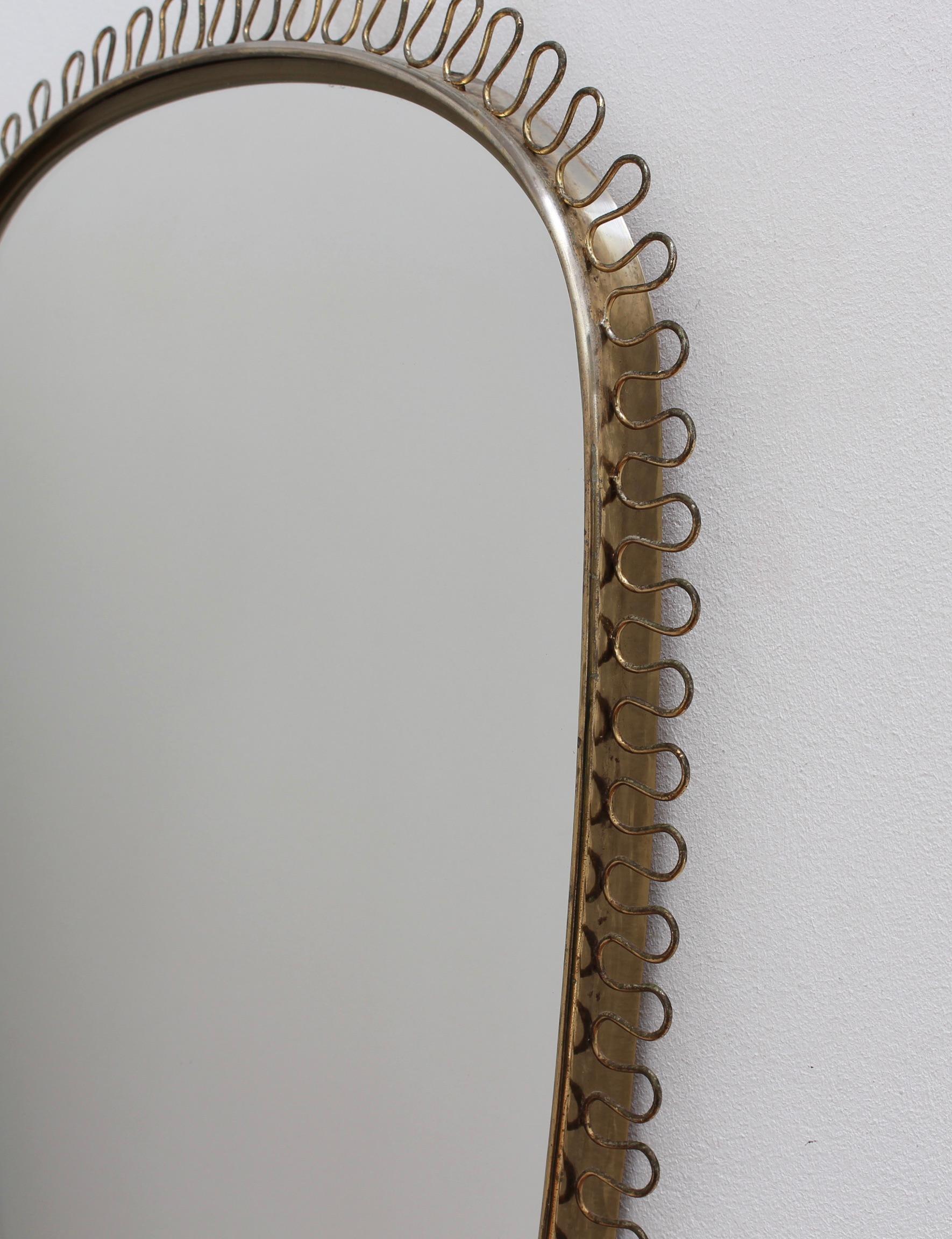 Mid-Century Brass Wall Mirror by Josef Frank, circa 1950s 7