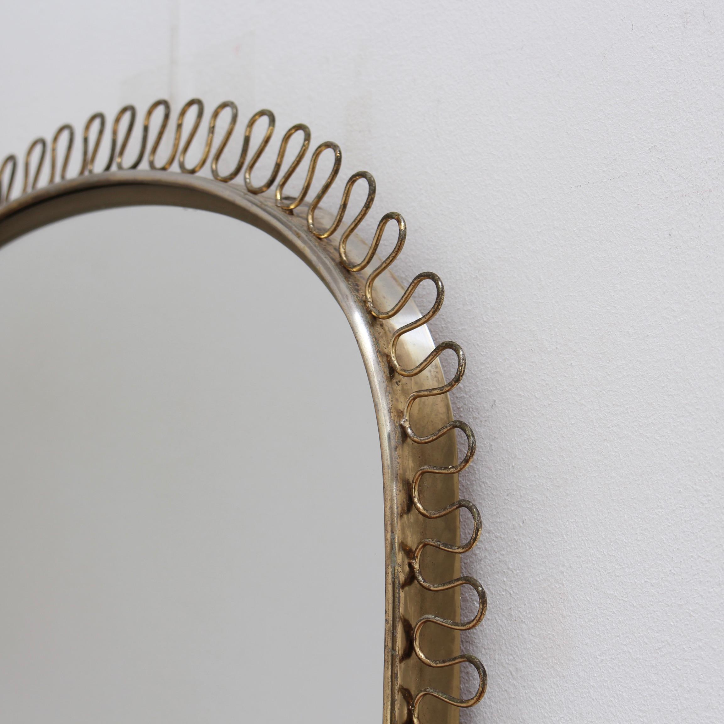 Mid-Century Brass Wall Mirror by Josef Frank, circa 1950s 9