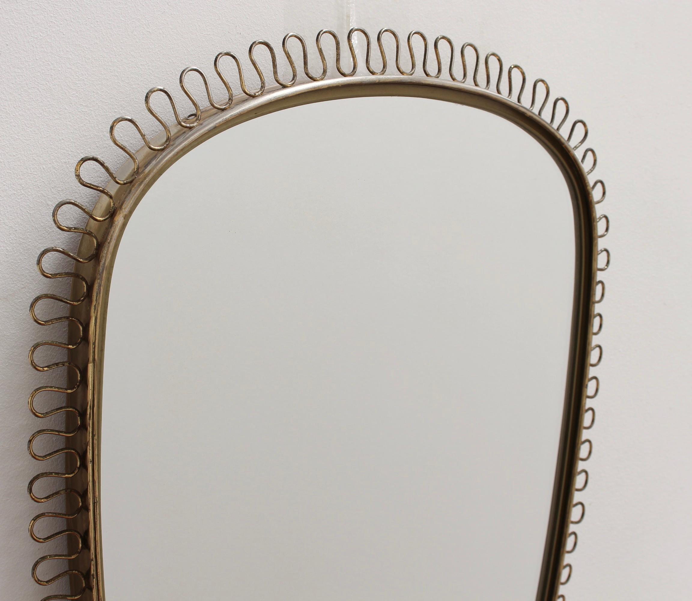 Mid-Century Brass Wall Mirror by Josef Frank, circa 1950s In Fair Condition In London, GB