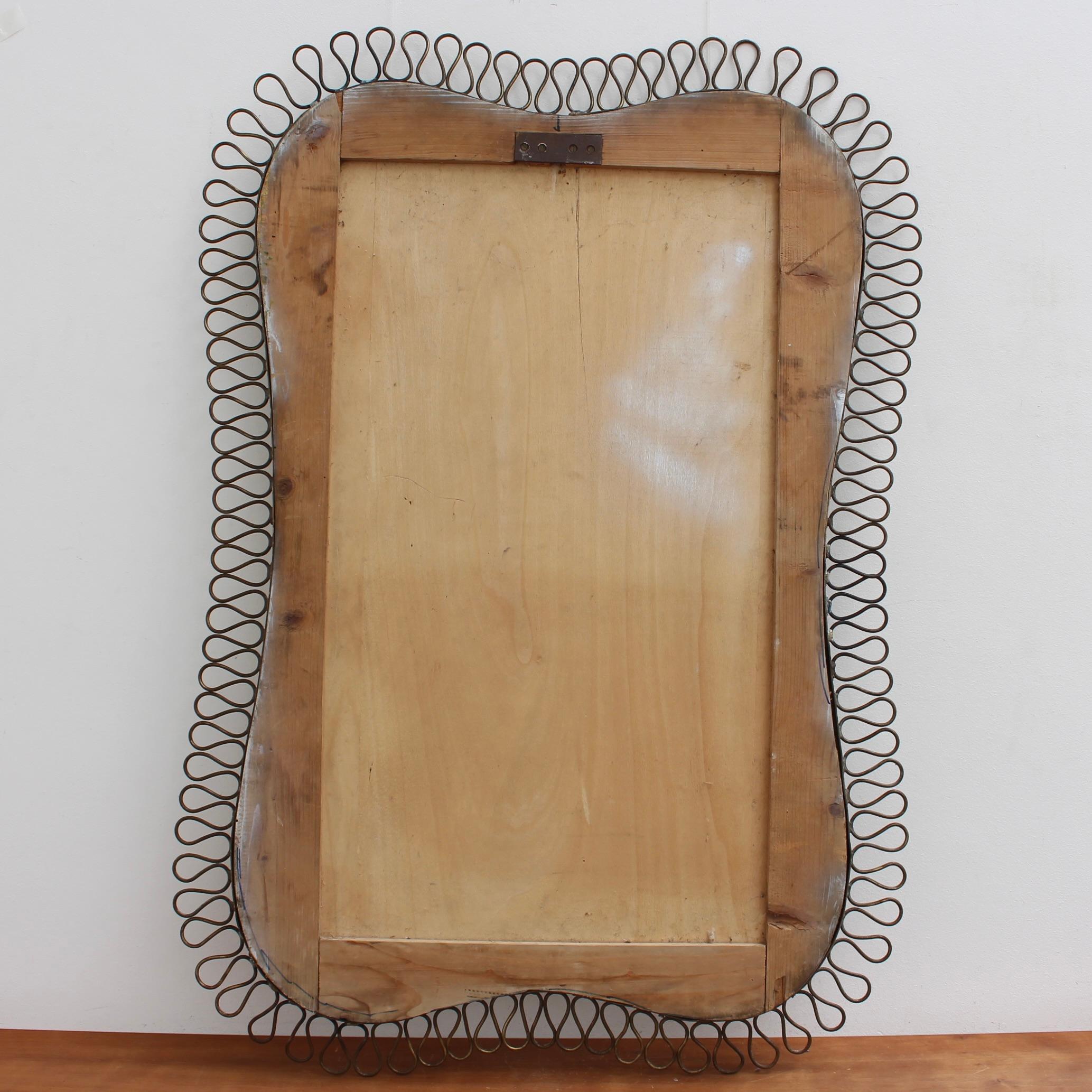 Mid-Century Brass Wall Mirror in the Style of Josef Frank (circa 1960s) 6