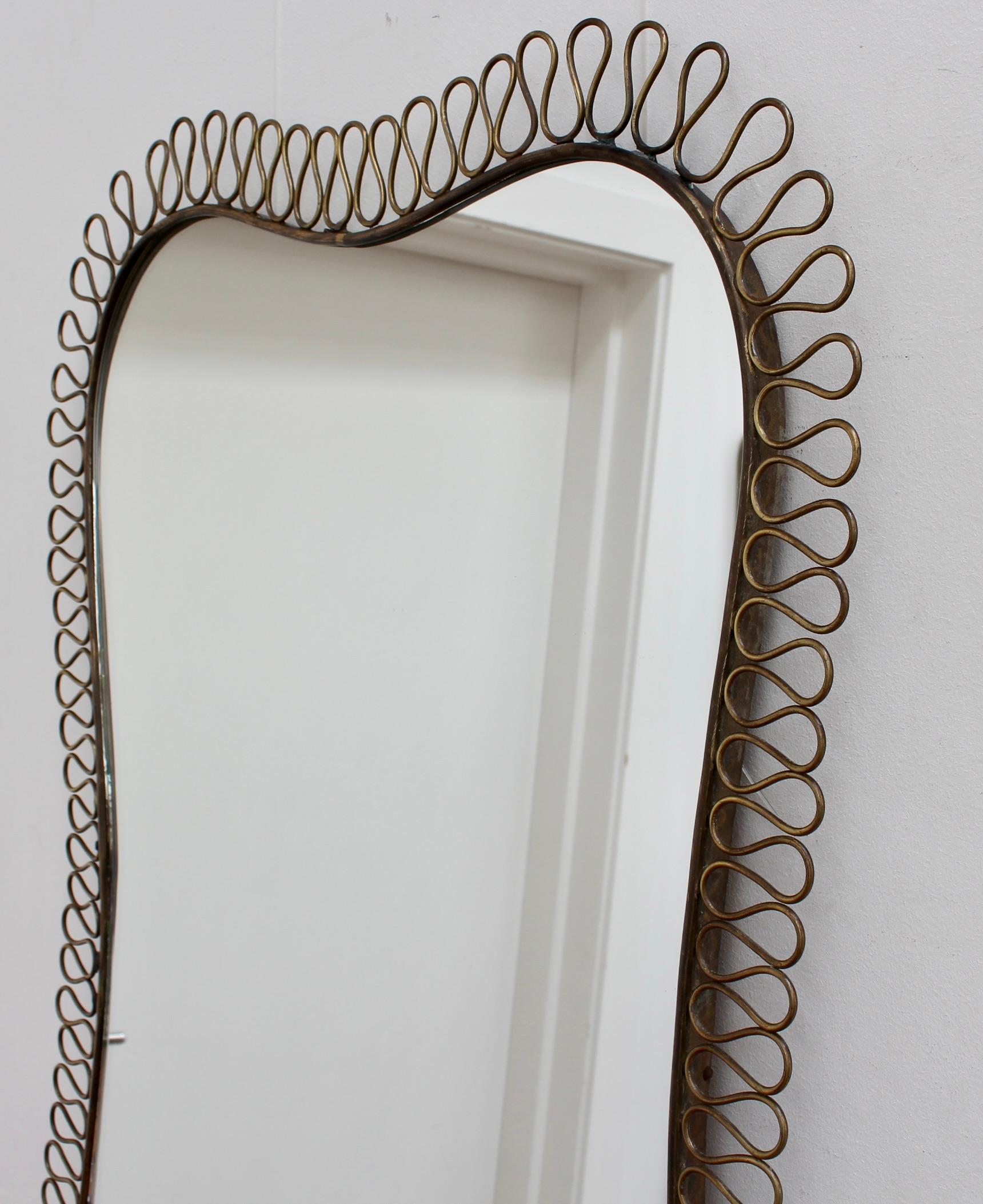 Mid-Century Brass Wall Mirror in the Style of Josef Frank (circa 1960s) 2