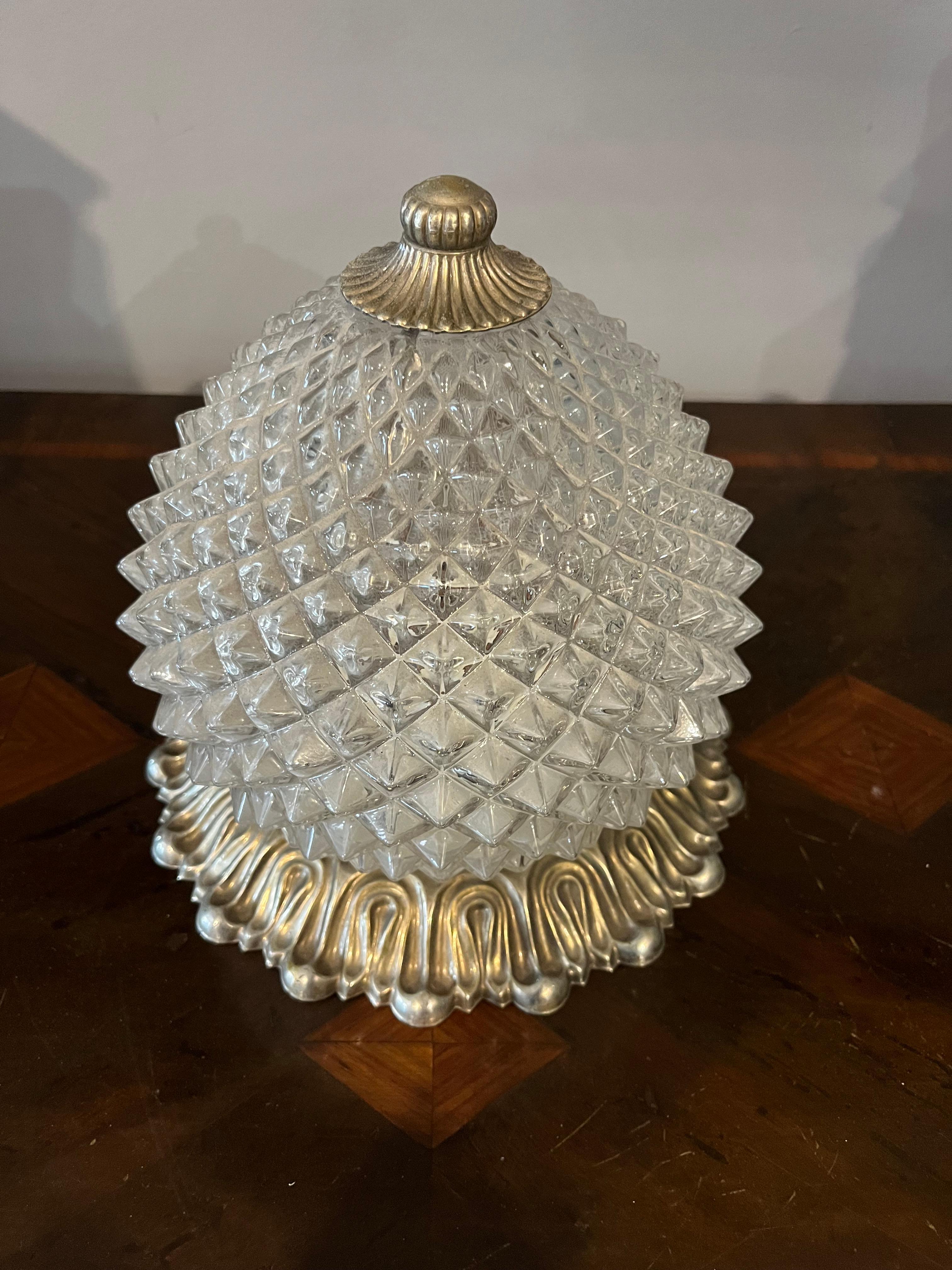 Italian Mid-Century Brass Wall or Ceiling Lamp by Gaetano Sciolari for Sciolari, 1960s in vendita