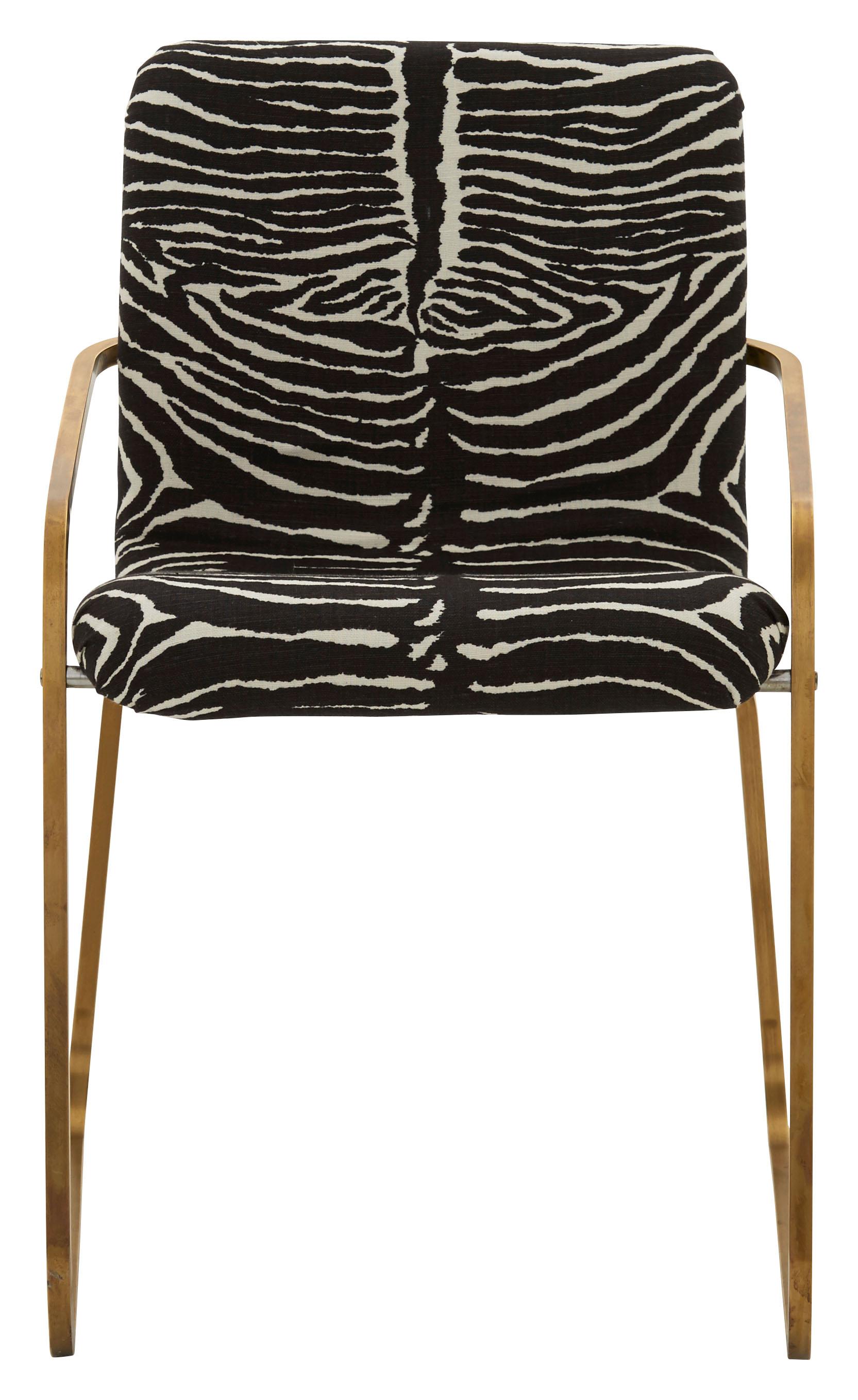 • Designed by Willy Rizzo
• Reupholstered in Brunschwig & Fils Black Le Zebre 100% linen fabric
• Patinaed brass frame,
• circa 1970
• France

Dimensions:
• Overall 19.75