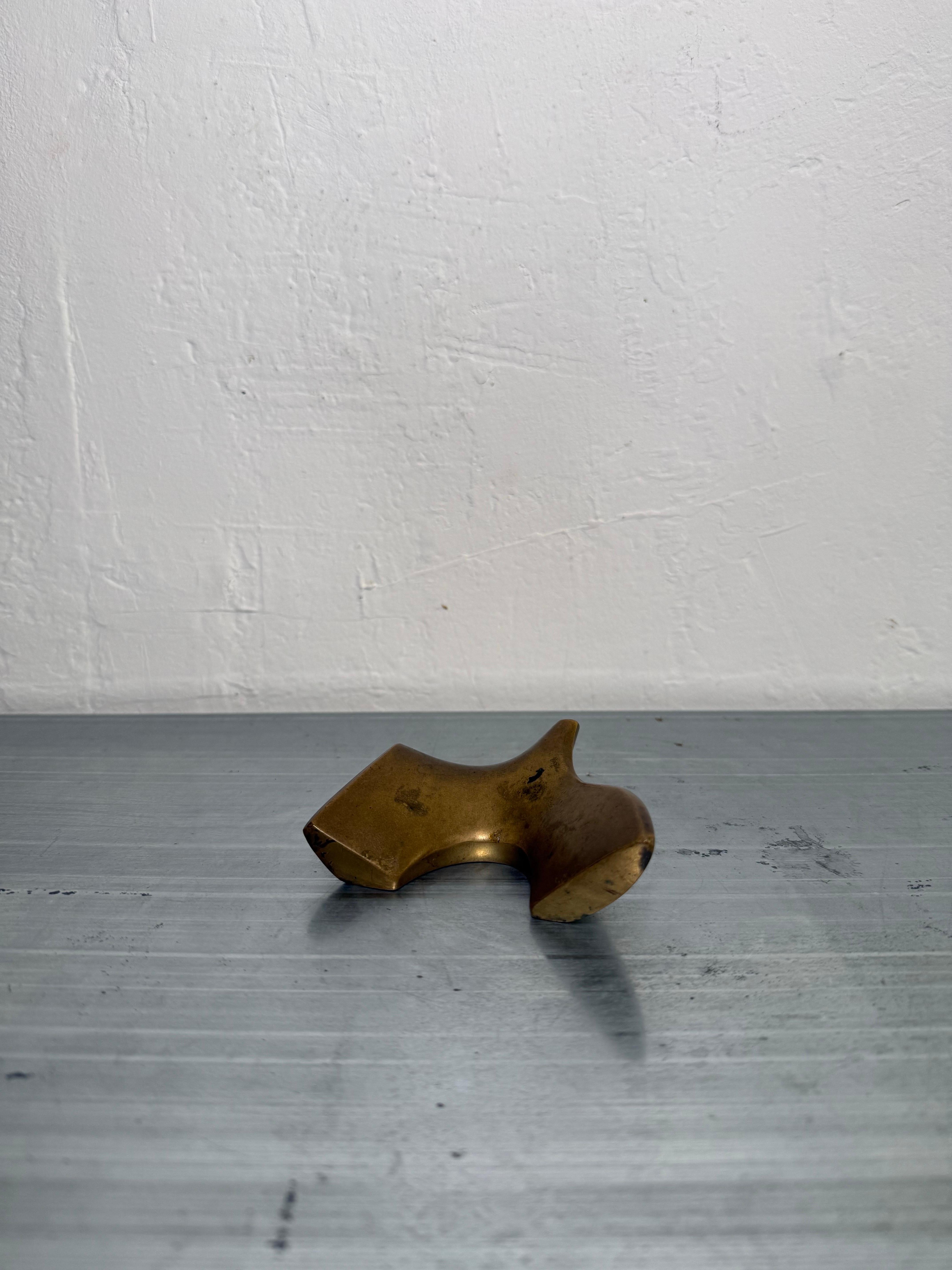 Bronzo Mid-Century Brazilian Modern Abstract Bronze Sculpture by Franklin in vendita