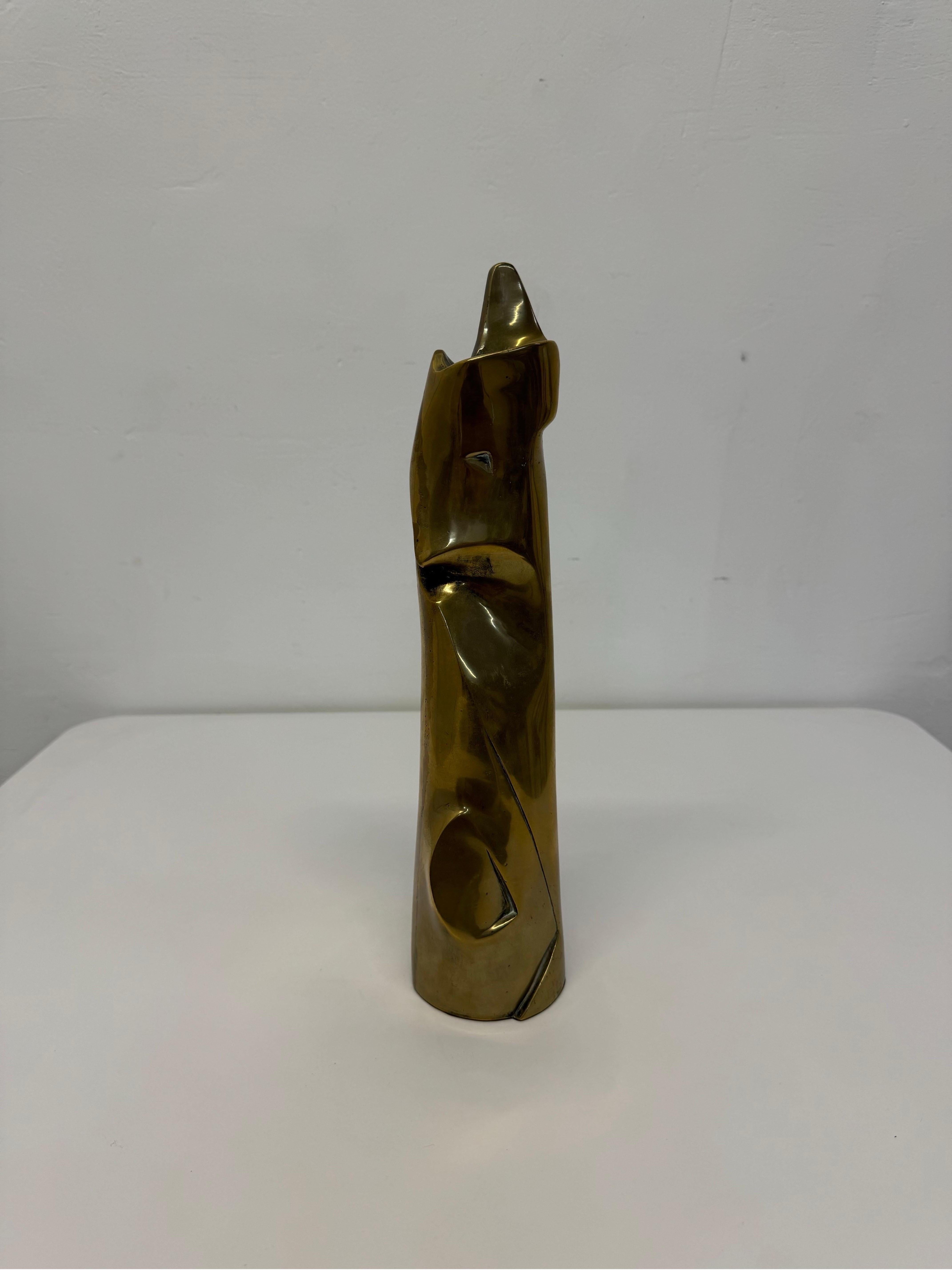 Scultura astratta in bronzo di Pita Hirs, moderna brasiliana di metà secolo in vendita 4
