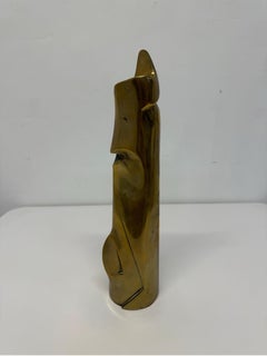 Scultura astratta in bronzo di Pita Hirs, moderna brasiliana di metà secolo