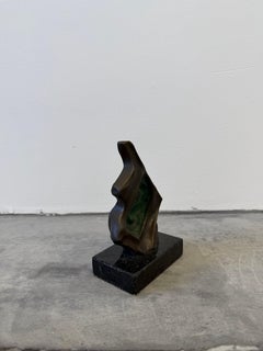 Mid-Century Brazilian Modern Abstract Bronze Sculpture on Granite Base, 1960s