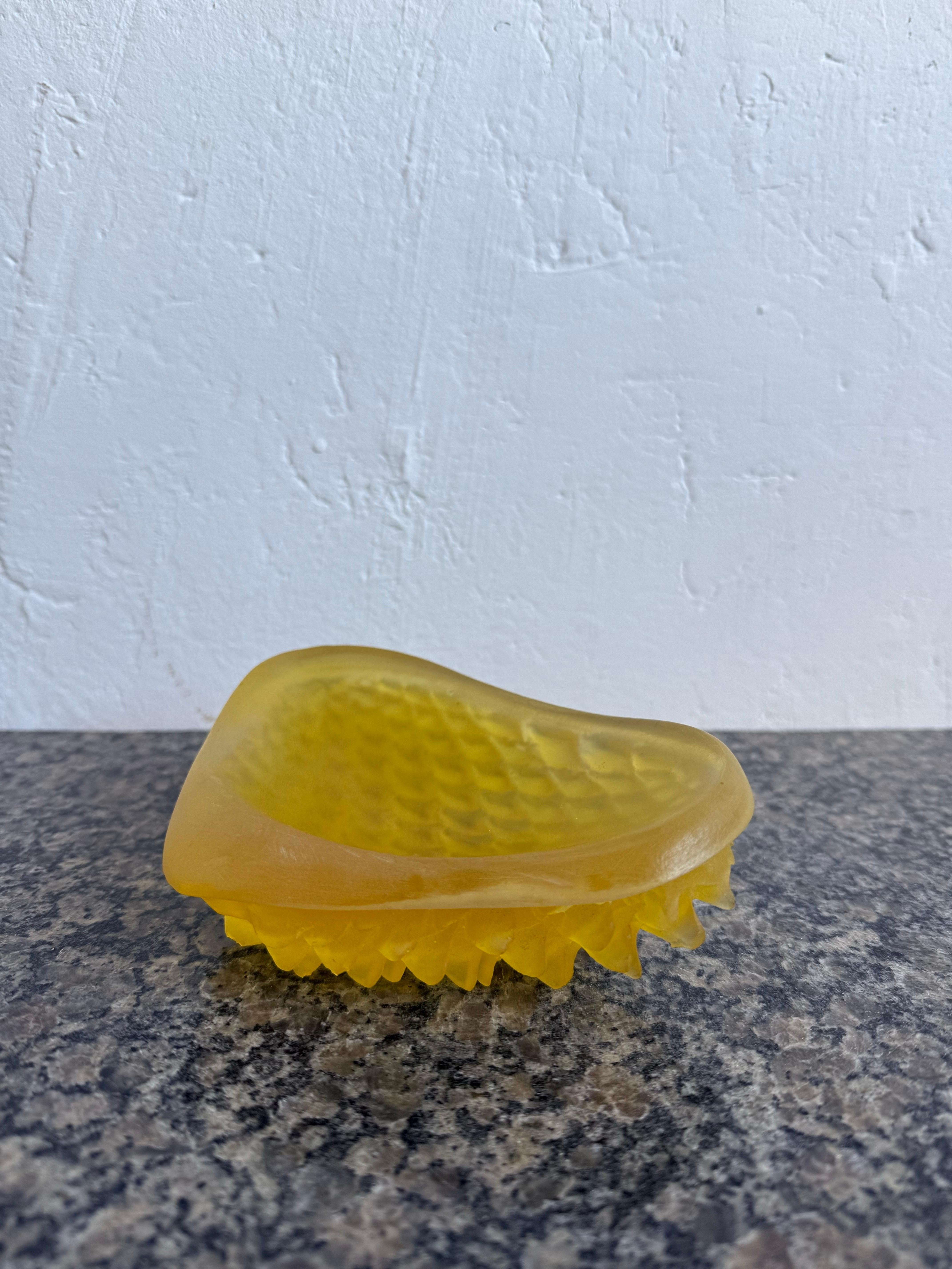 Mid-Century moderno Piatto di metà secolo brasiliano moderno in acrilico Catch All Dish Wish Scaly Underside in vendita
