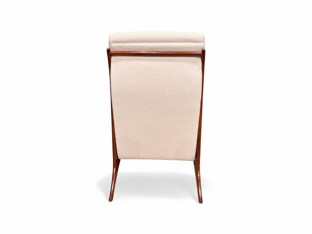 Mid-Century Modern Mid-Century Brazilian Modern Armchair in Hardwood & Bouclé by John Graz, 1950’s For Sale