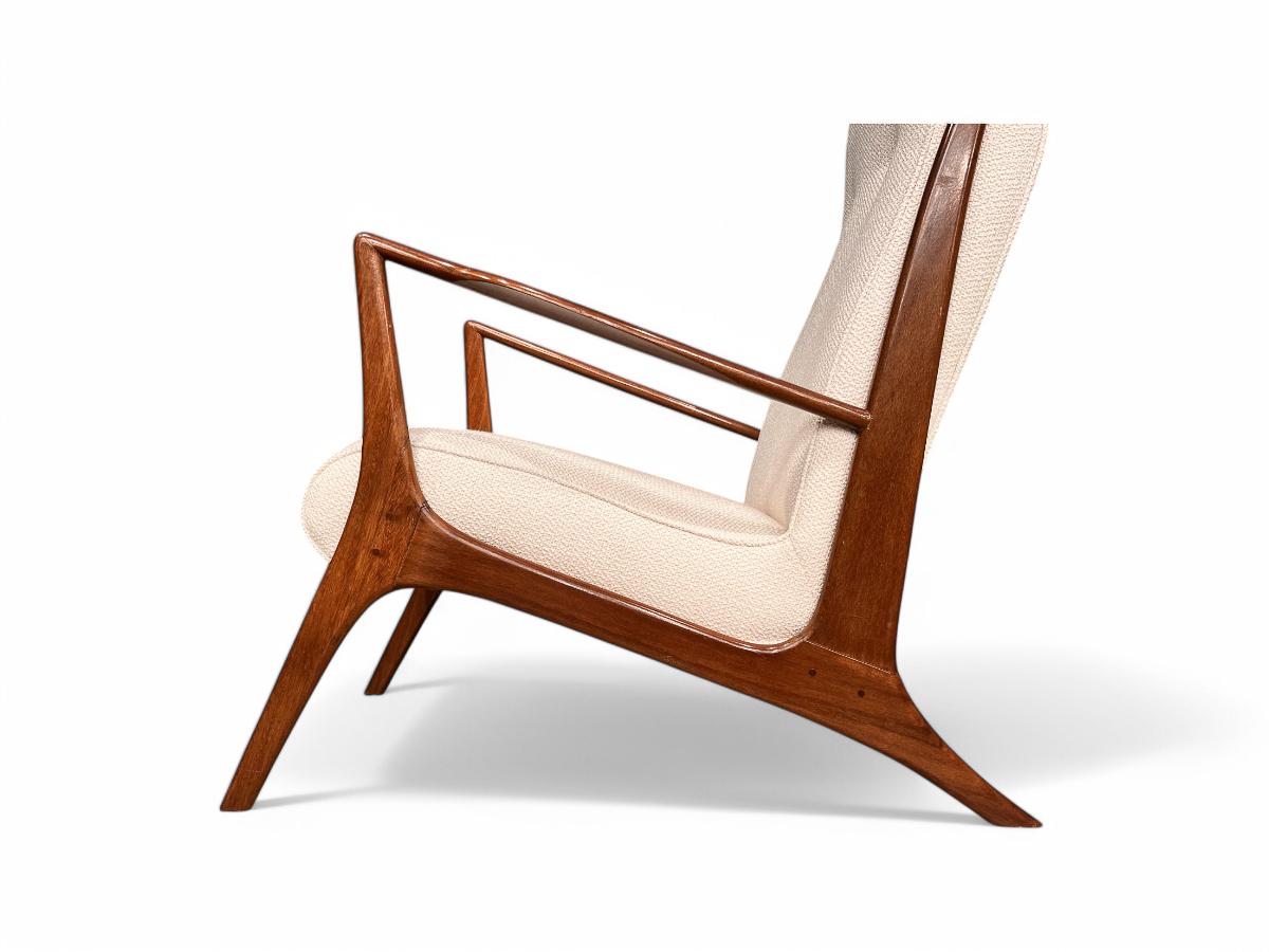 Mid-Century Brazilian Modern Armchair in Hardwood & Bouclé by John Graz, 1950’s In Good Condition For Sale In New York, NY