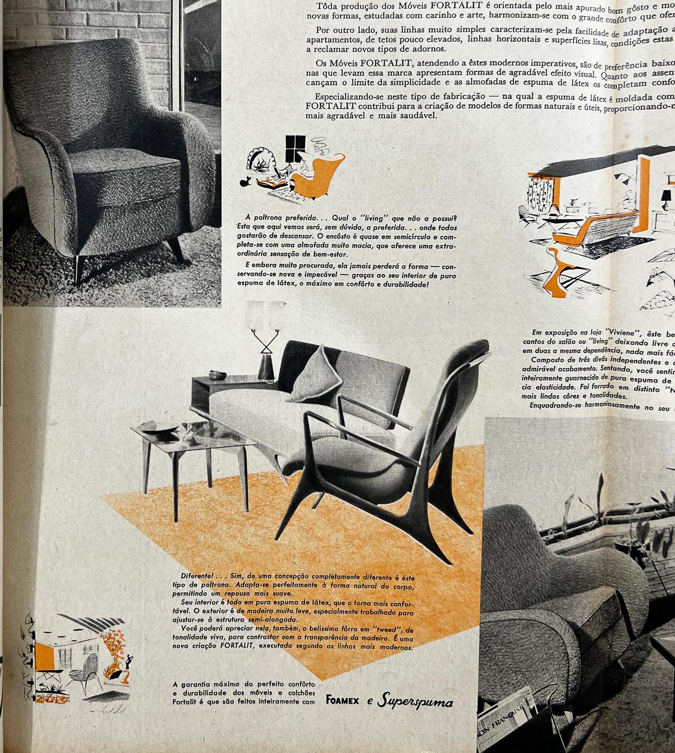 Mid-Century Brazilian Modern Armchair in Hardwood & Bouclé by John Graz, 1950’s For Sale 3