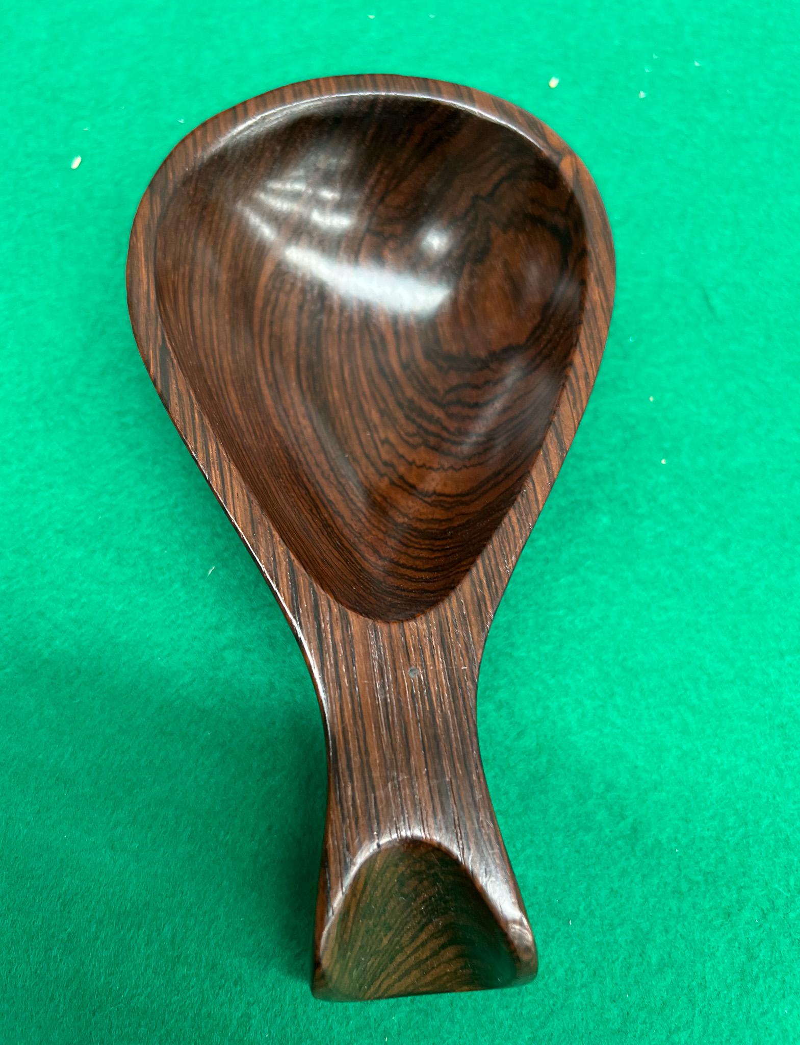 20th Century Mid-Century Brazilian Modern Decorative Spoon in Brazilian Rosewood For Sale