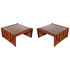 Mid Century Brazilian Modern Exotic Wood Coffee or End Tables by Percival Lafer