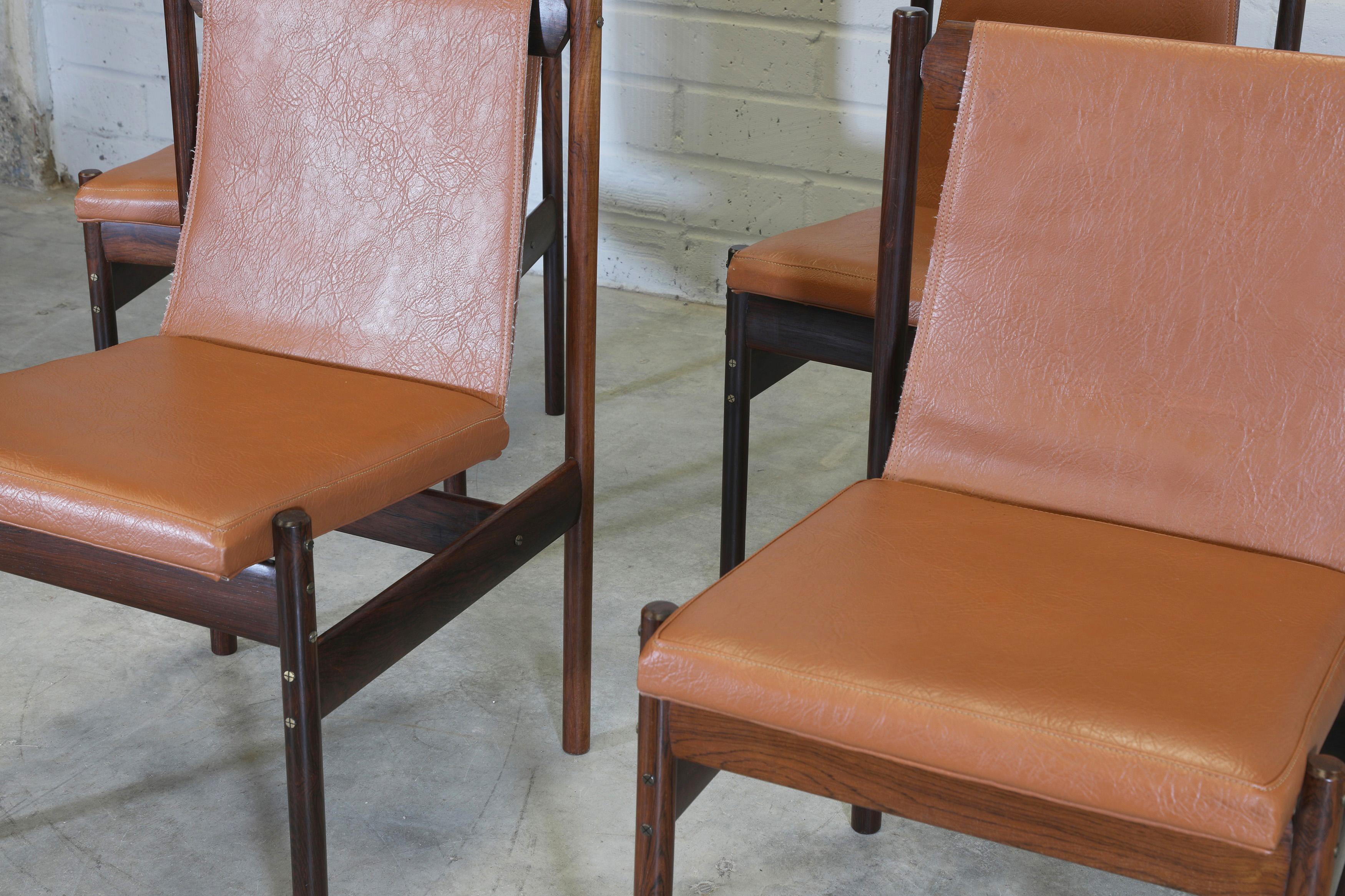 Mid-Century Modern Mid Century Brazilian Modern hardwood dining Chairs by Novo Rumo For Sale