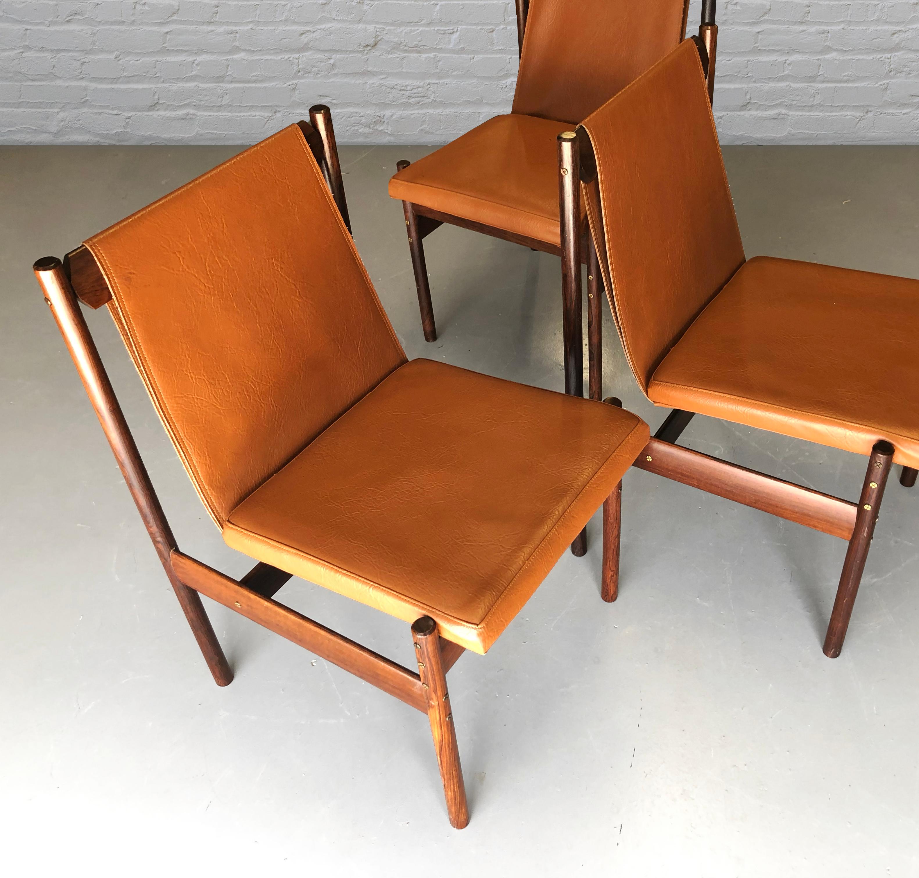 Mid Century Brazilian Modern hardwood dining Chairs by Novo Rumo For Sale 1