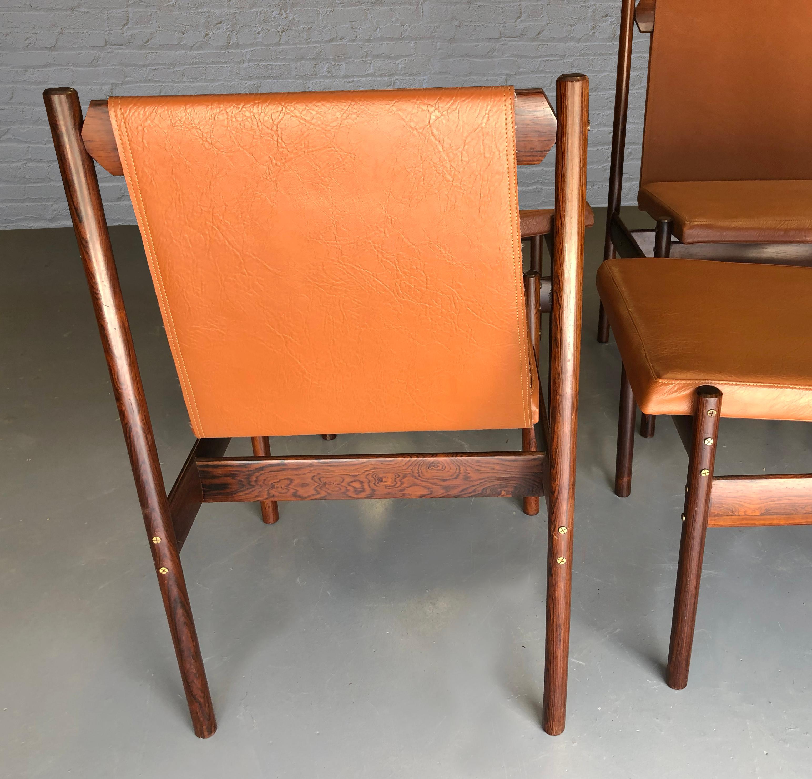 Mid Century Brazilian Modern hardwood dining Chairs by Novo Rumo For Sale 3