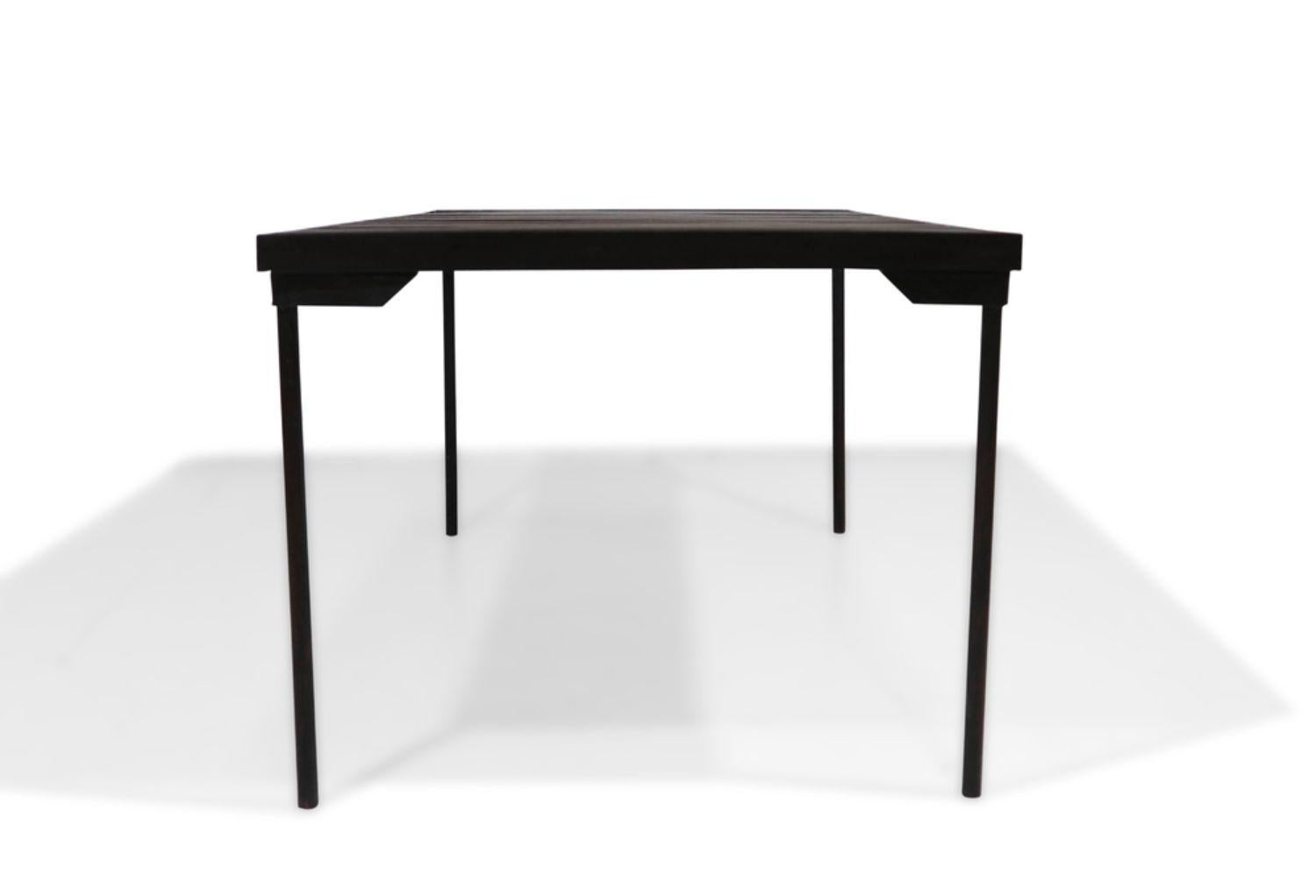 Mid-century Brazilian Modern Rosewood Coffee Table With Iron Legs For Sale 1