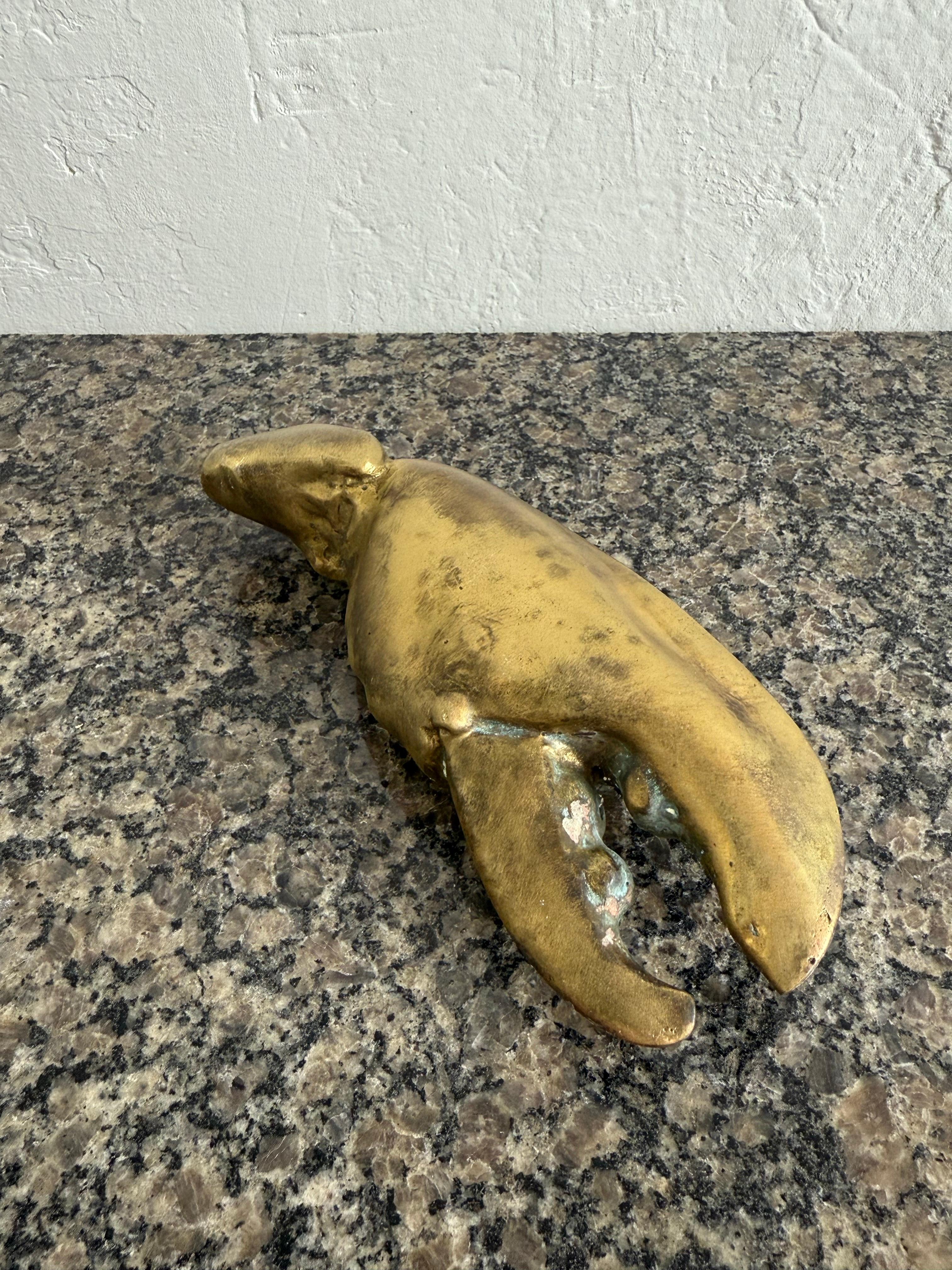 Bronze Mid-Century Brazilian Modern Sculpture of a Lobster Claw, 1960s For Sale