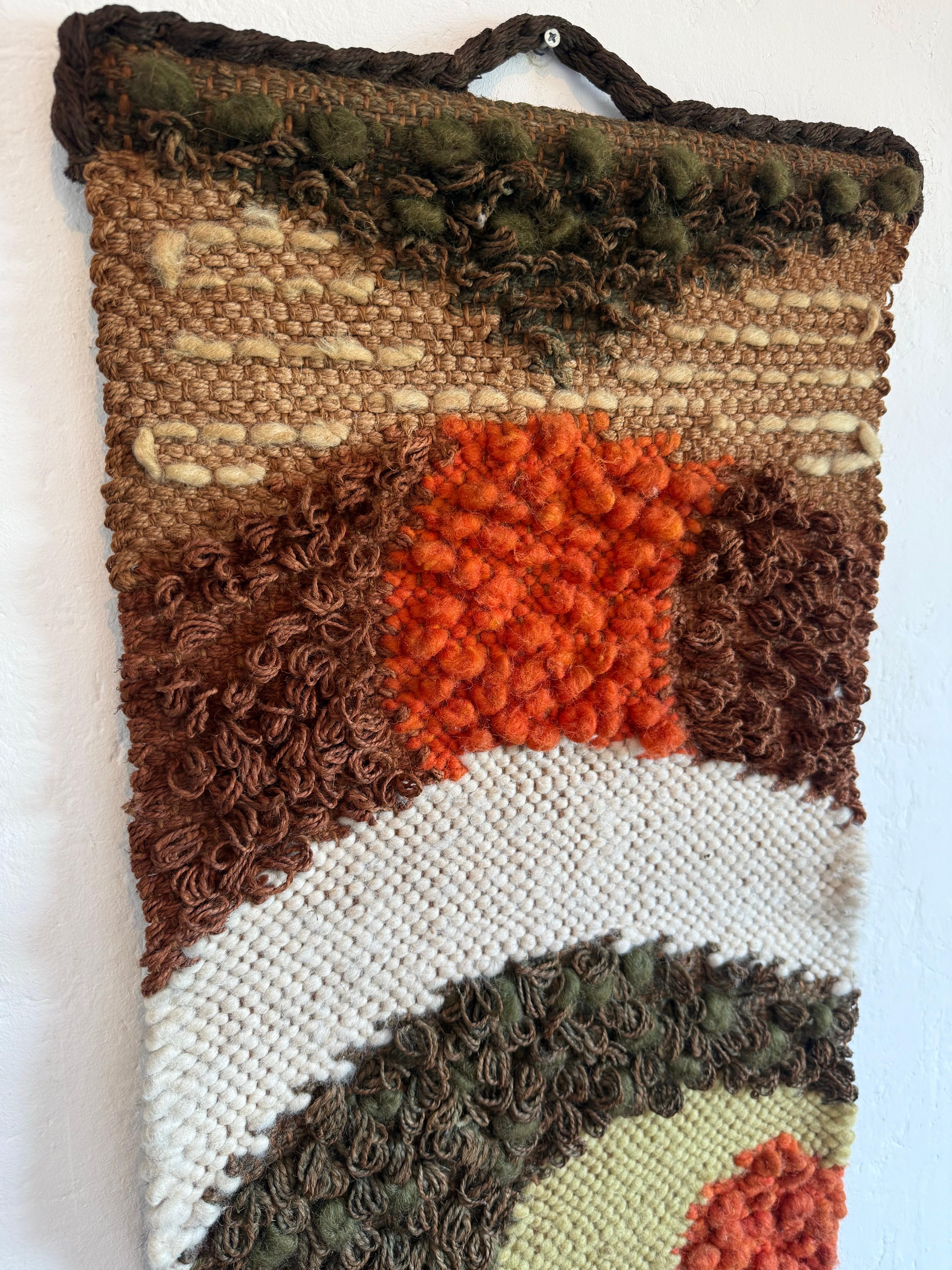 XX secolo Mid-Century Brazilian Modern Woven Wall Tapestry, 1960s in vendita