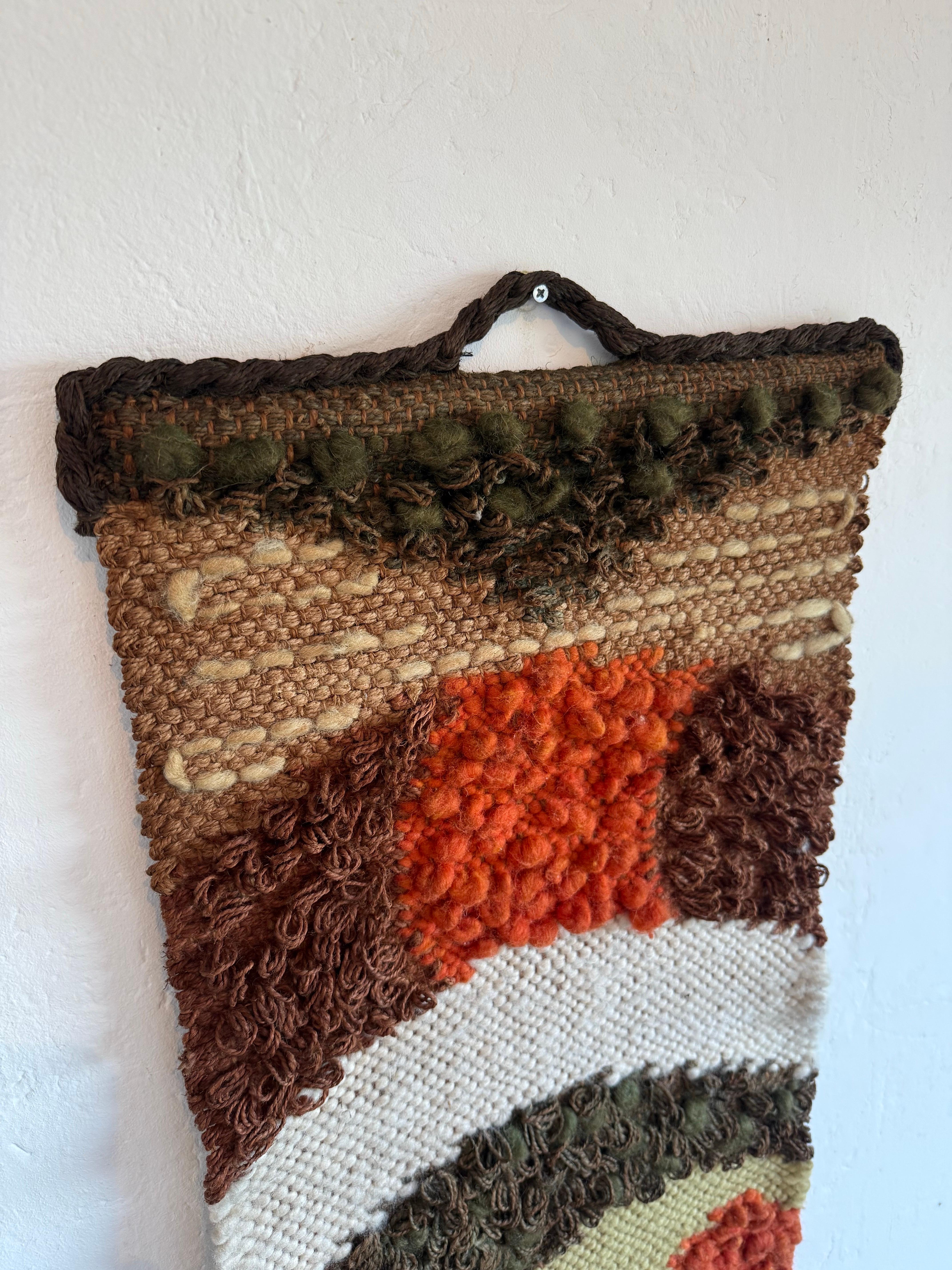 Fibra naturale Mid-Century Brazilian Modern Woven Wall Tapestry, 1960s in vendita