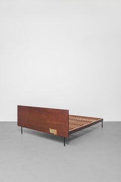 Brasilianisches Rosenholzbett aus der Mitte des Jahrhunderts von Geraldo de Barros, 1950er Jahre, Queen Size