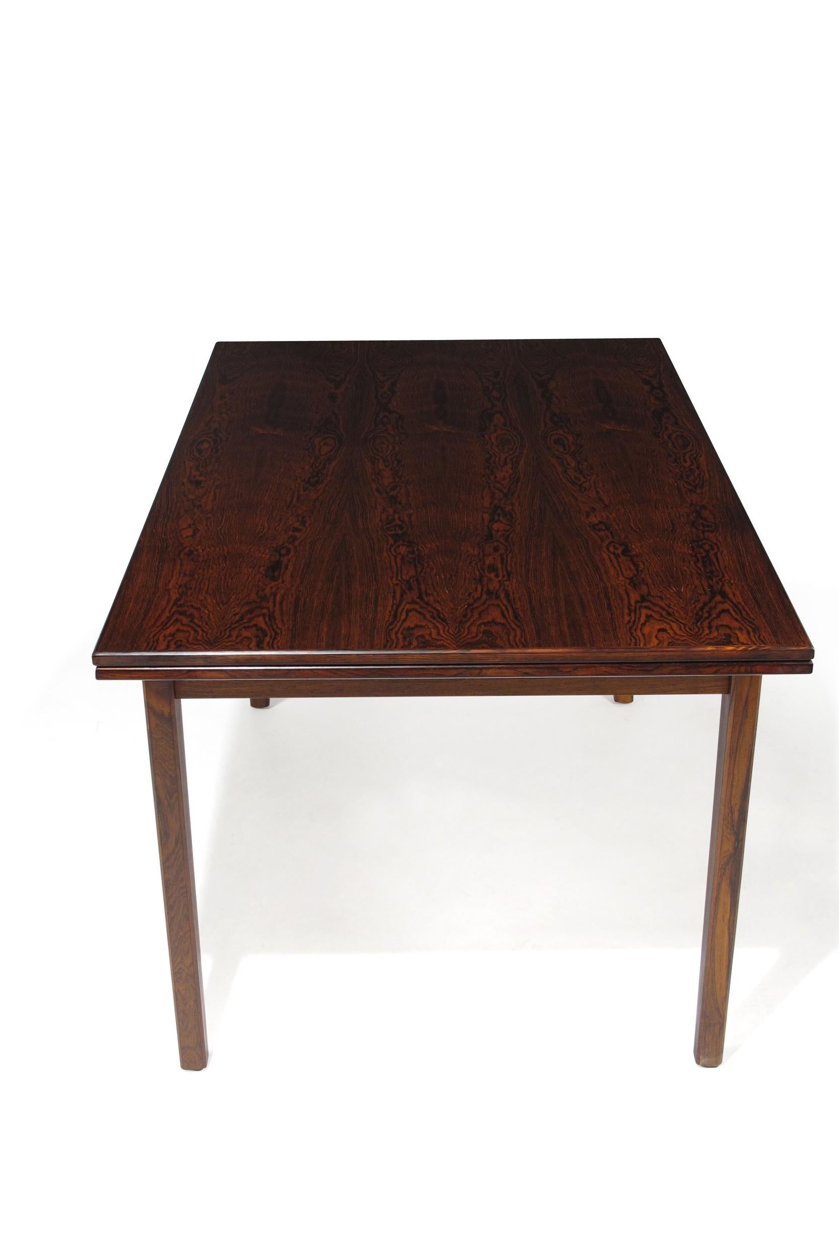 Oiled Midcentury Brazilian Rosewood Dining with Dramatic Grain