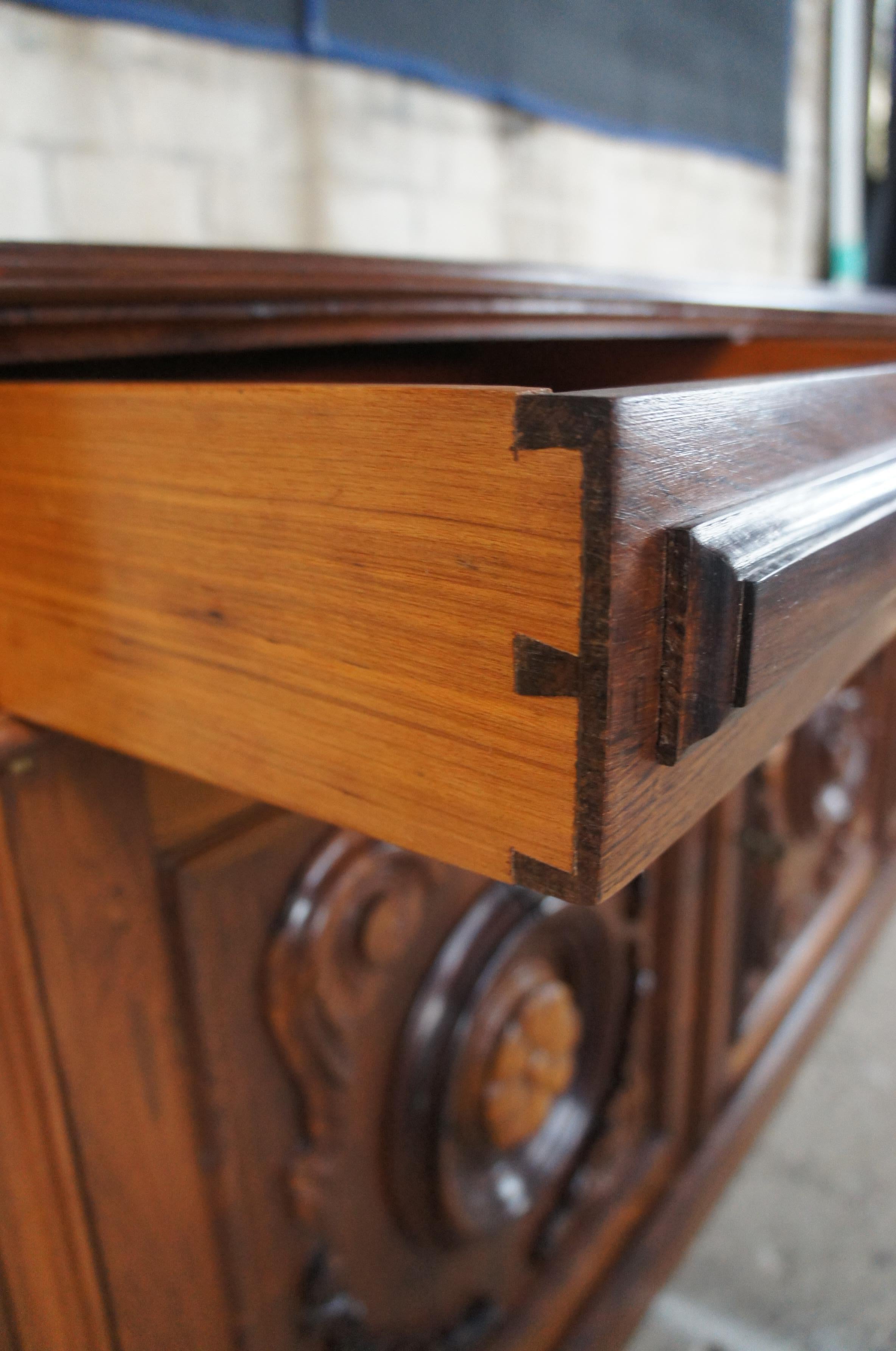 Midcentury Brazilian Rosewood French Provincial Sideboard Console Credenza For Sale 2