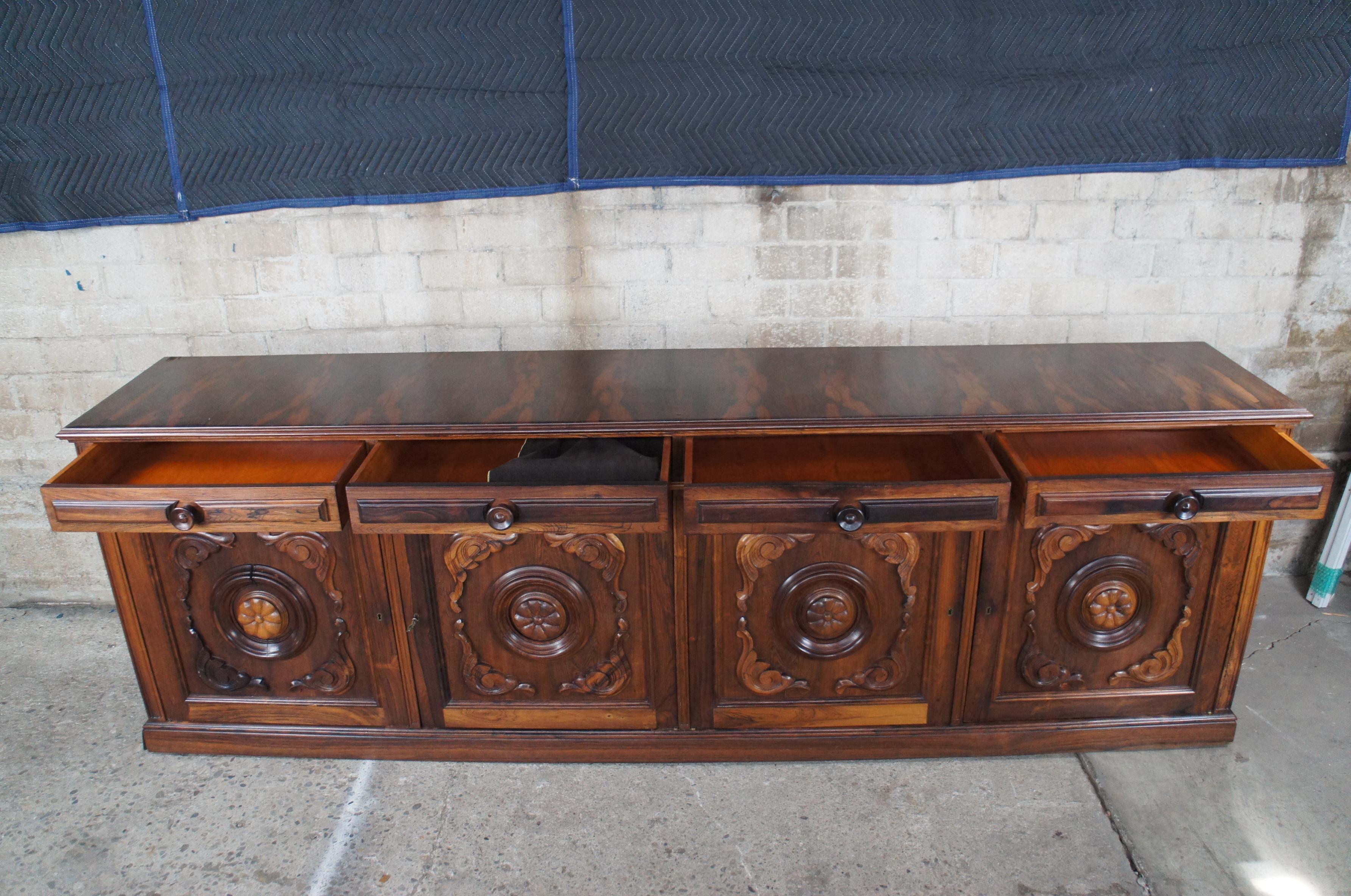 Midcentury Brazilian Rosewood French Provincial Sideboard Console Credenza For Sale 3